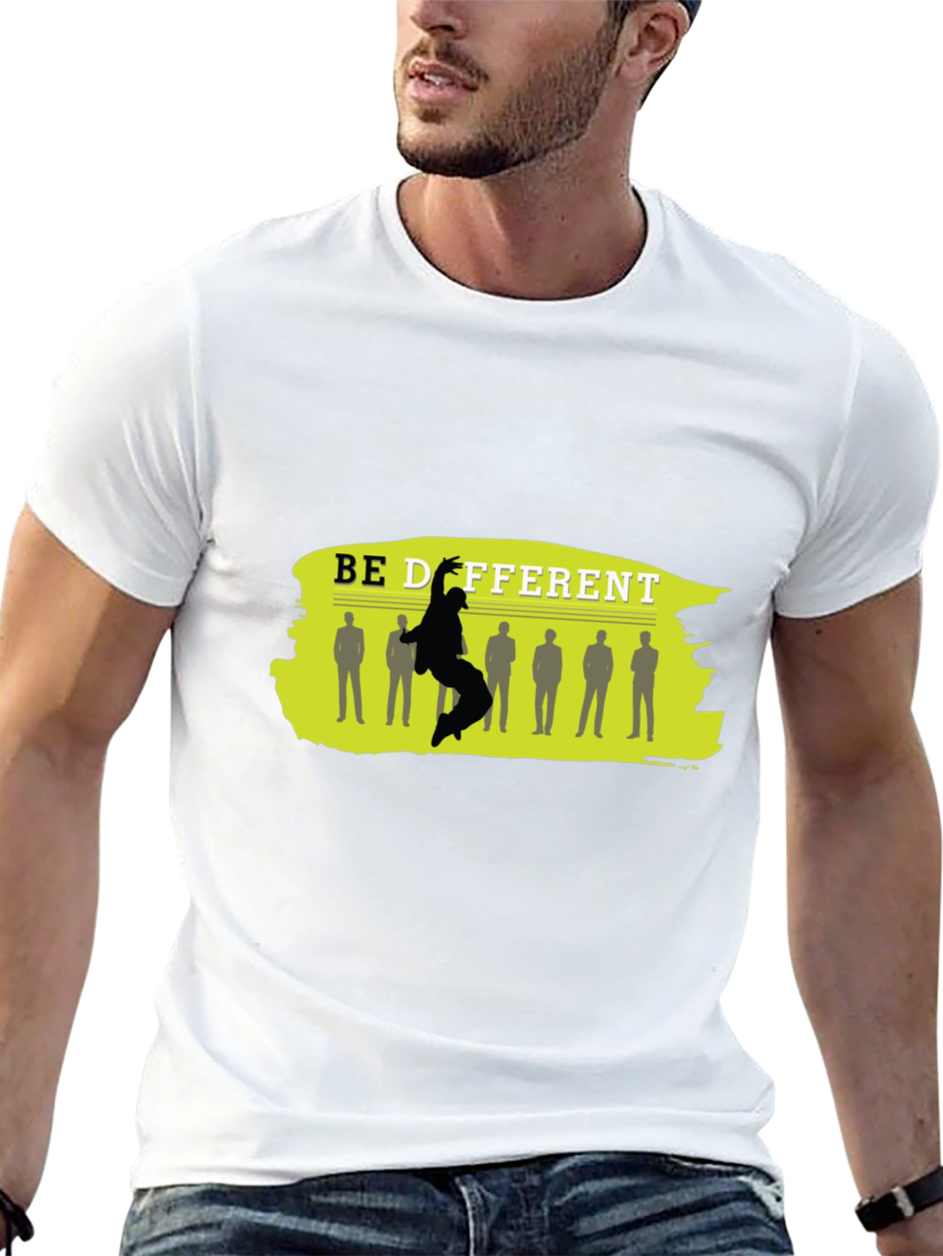 Be Different Black Graphic T-Shirt