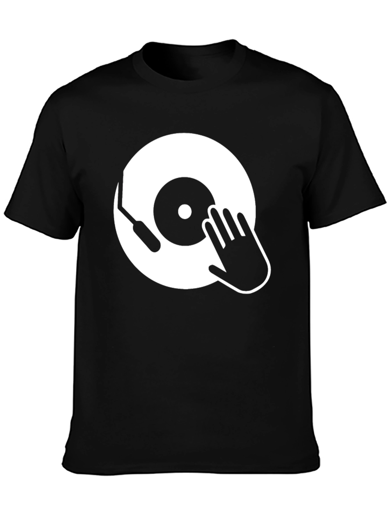 DJ Turntable Graphic T-Shirt - Black Cotton Tee