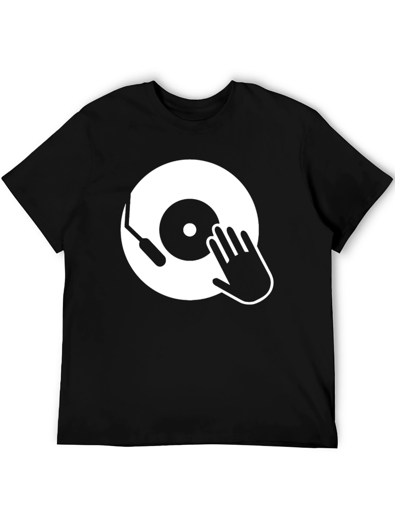 DJ Turntable Graphic T-Shirt - Black Cotton Tee