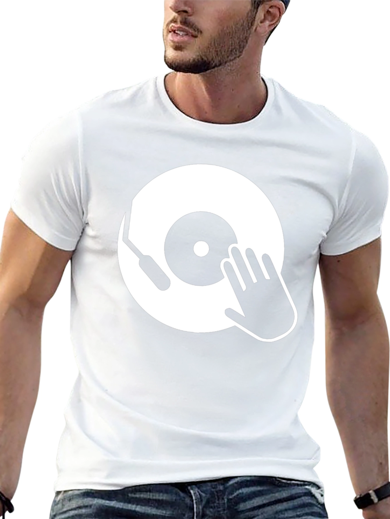 DJ Turntable Graphic T-Shirt - Black Cotton Tee