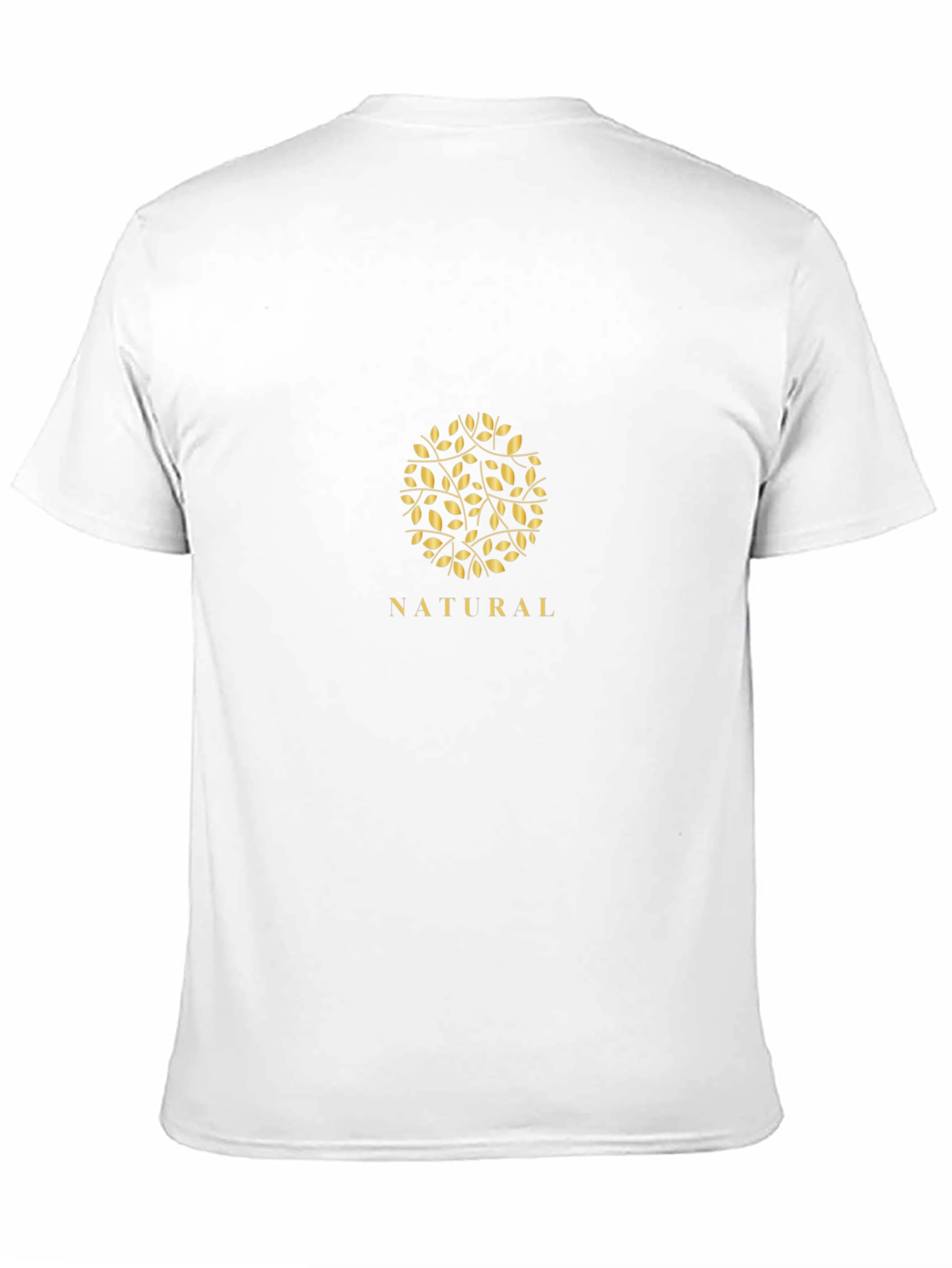Natural Leaf Design Black T-Shirt