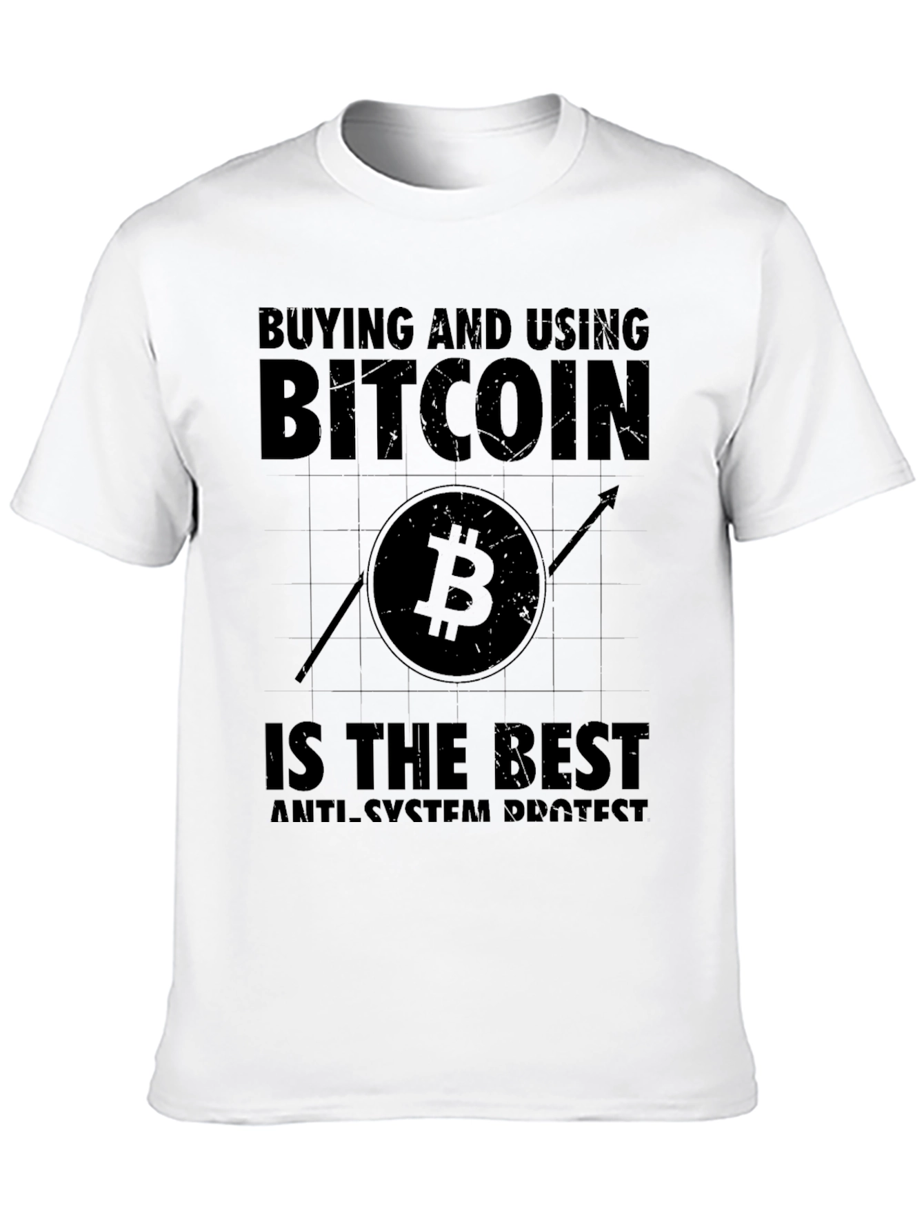 Bitcoin Anti-System Protest Graphic T-Shirt