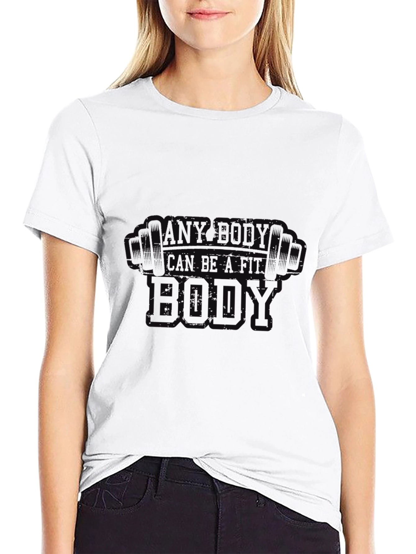 Any Body Can Be A Fit Body Black T-Shirt