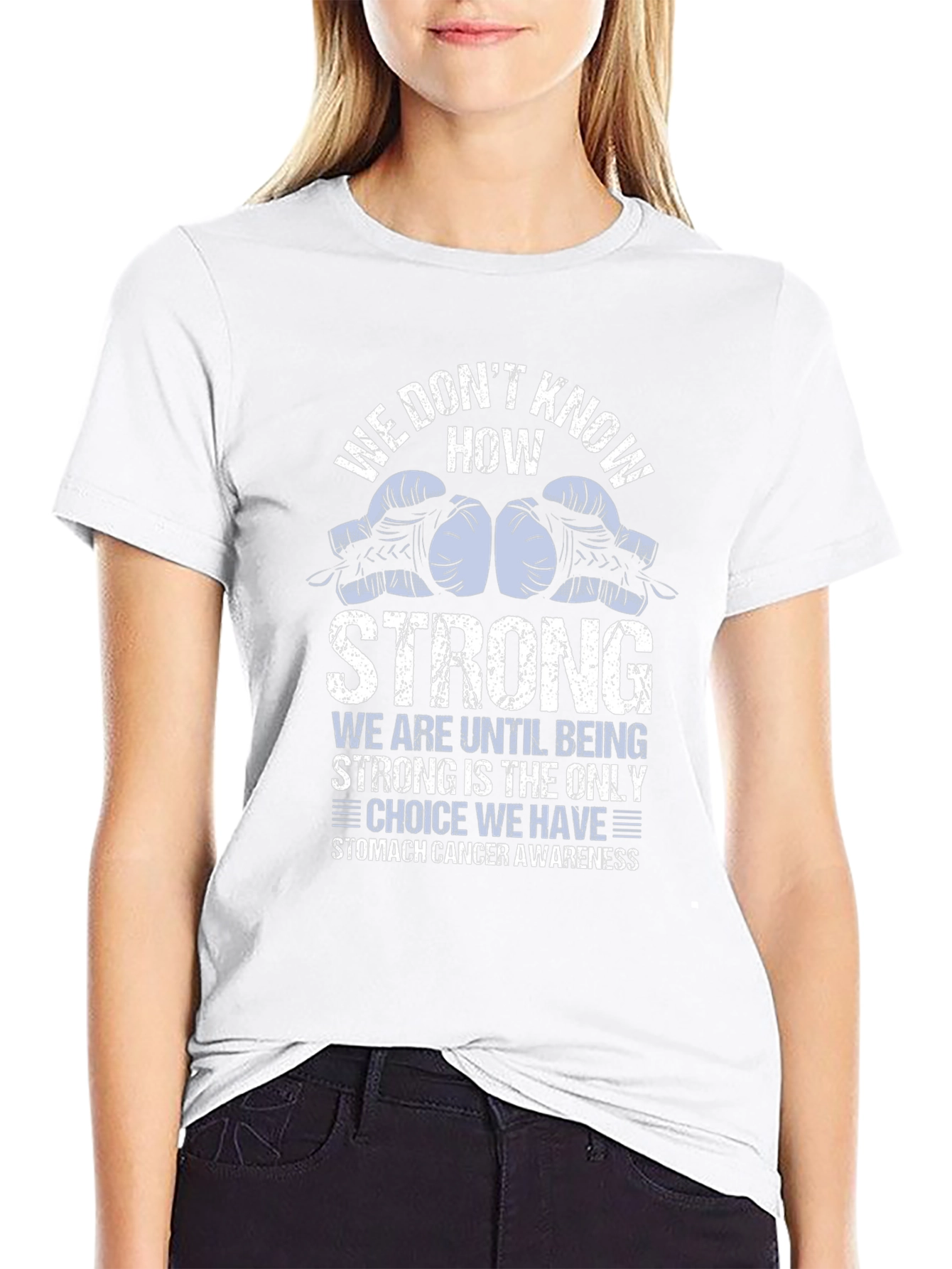 Stomach Cancer Awareness T-Shirt Boxing Gloves Design
