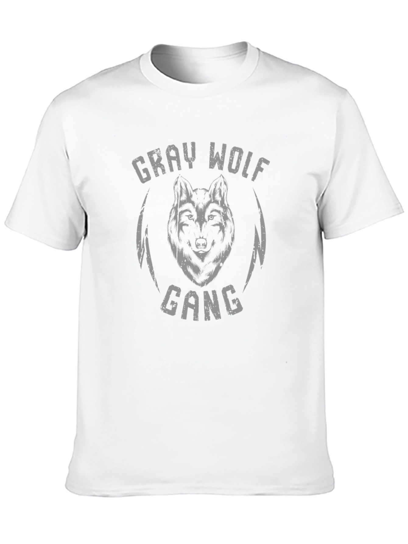 Gray Wolf Gang Graphic Print Black T-Shirt