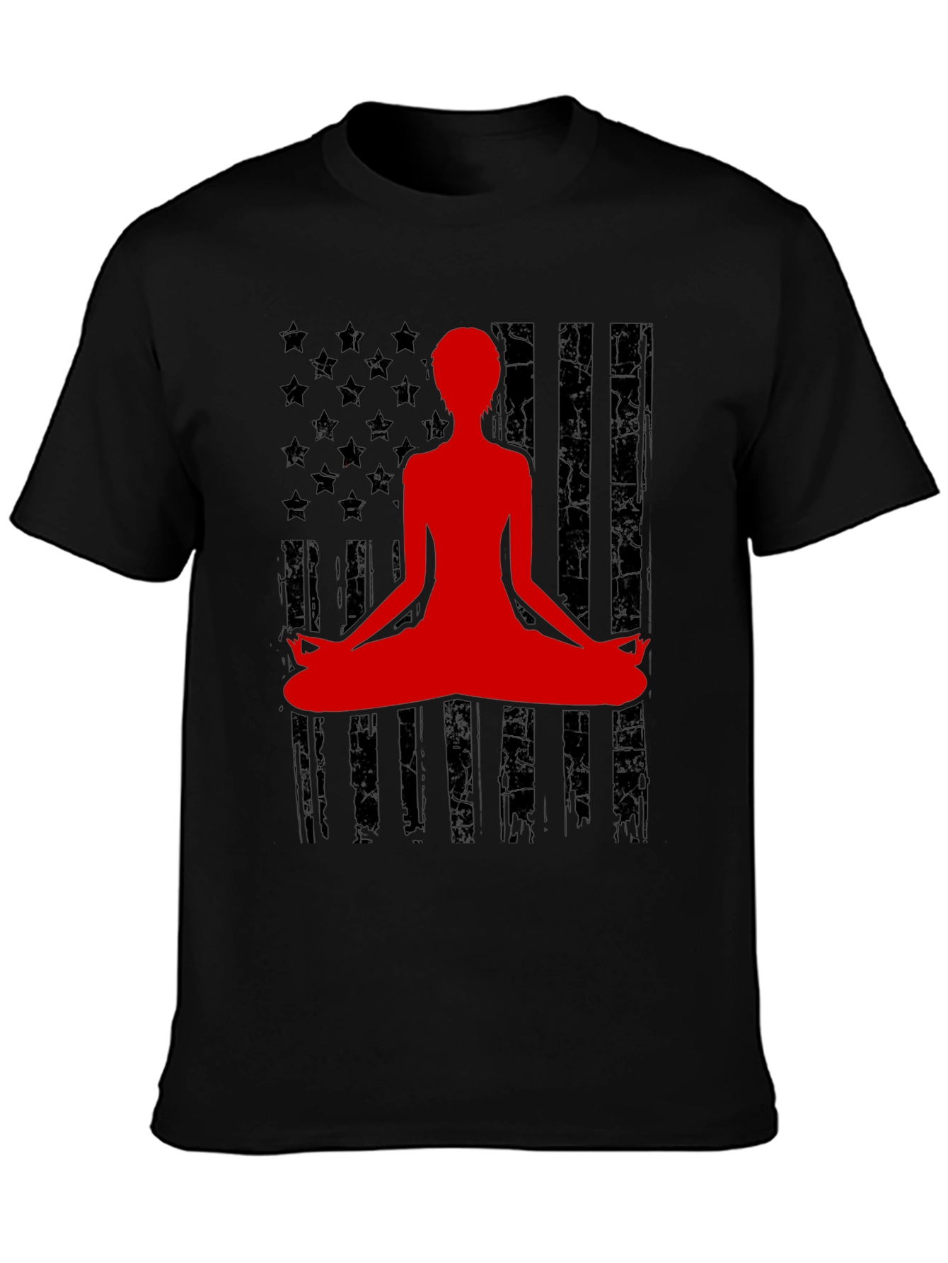 Yoga USA Flag Mens Graphic Tee - Black