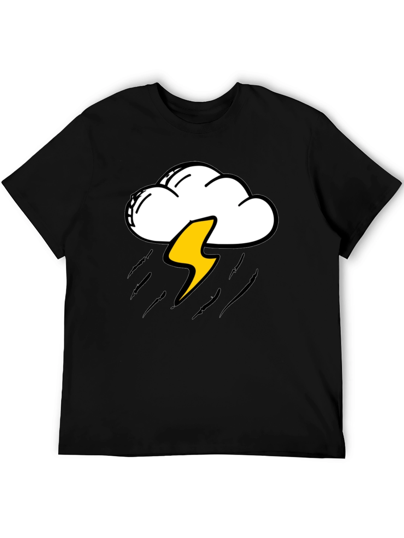Storm Cloud & Lightning Bolt Graphic T-Shirt