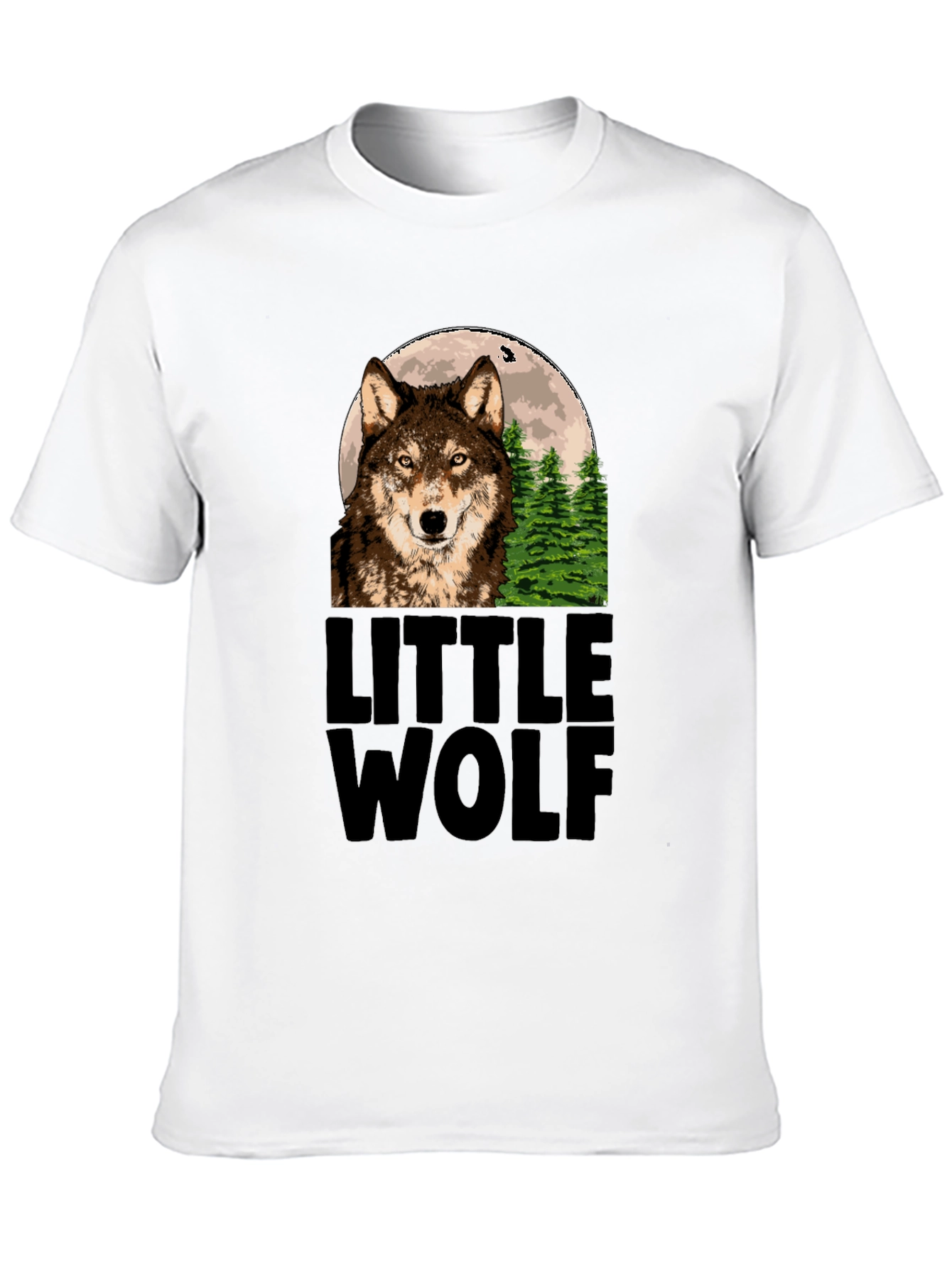 Little Wolf Graphic Print Tee - Mens Black T-Shirt