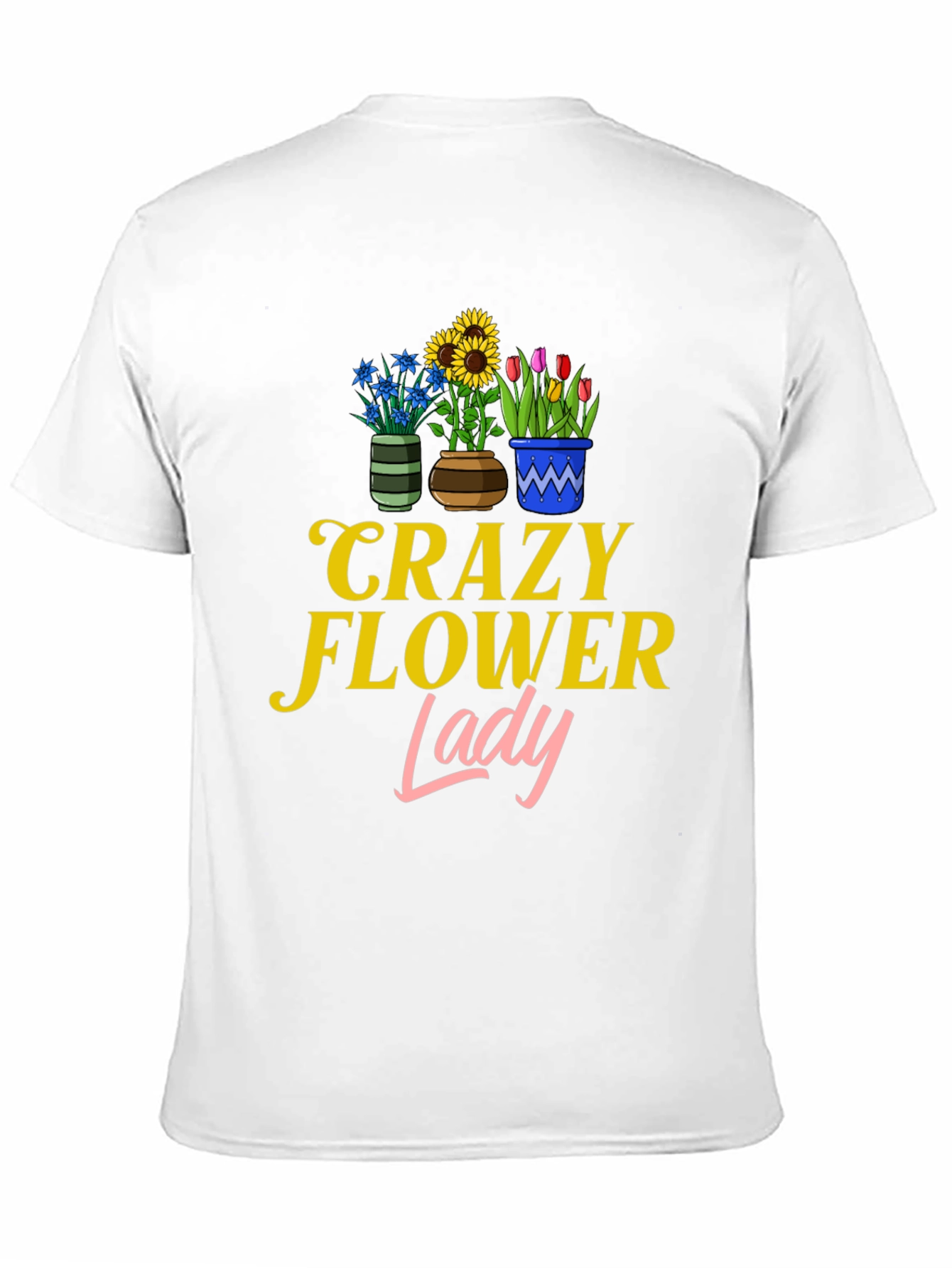 Crazy Flower Lady Graphic T-Shirt
