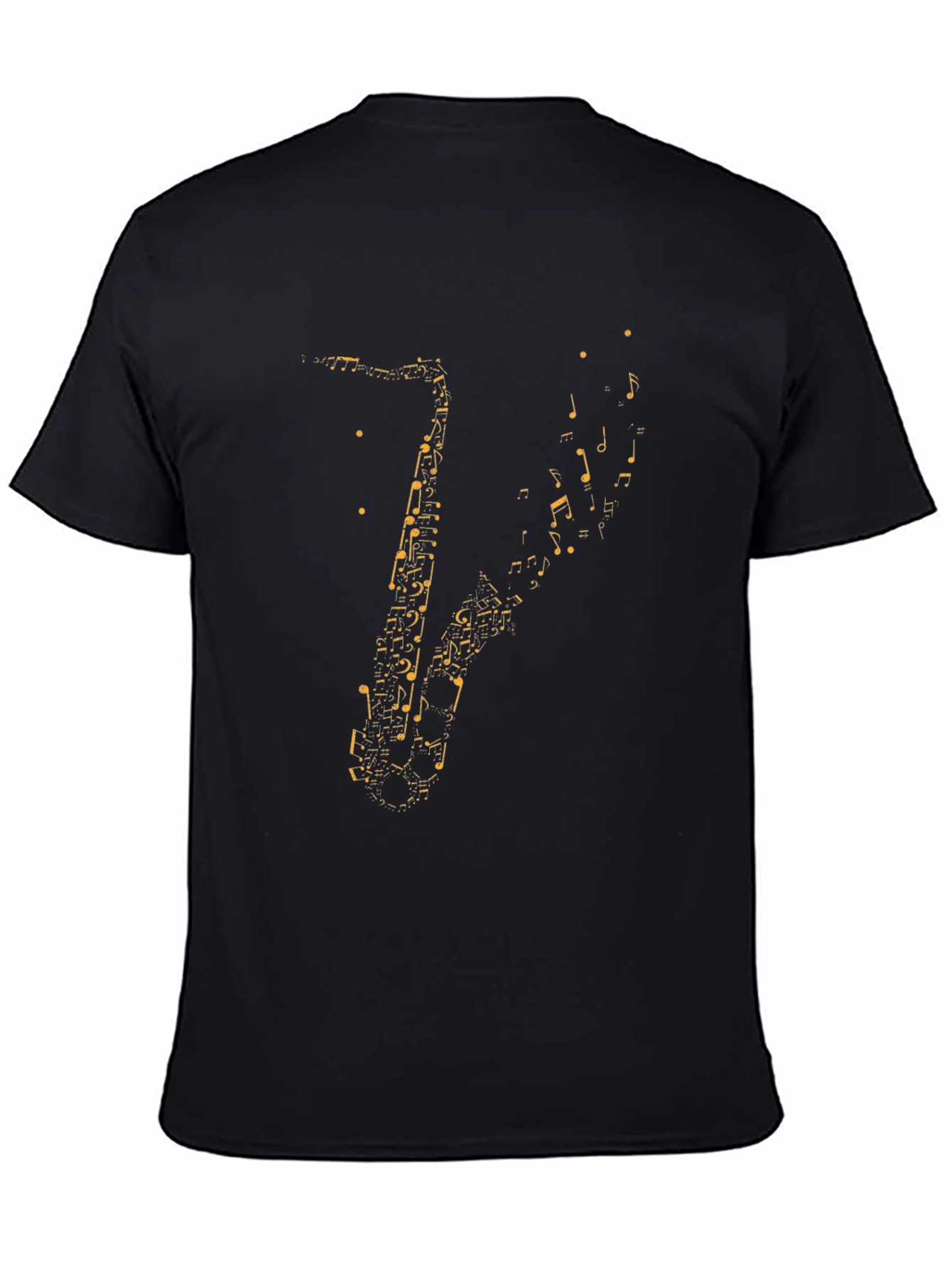 Saxophone Music Notes T-Shirt - Black