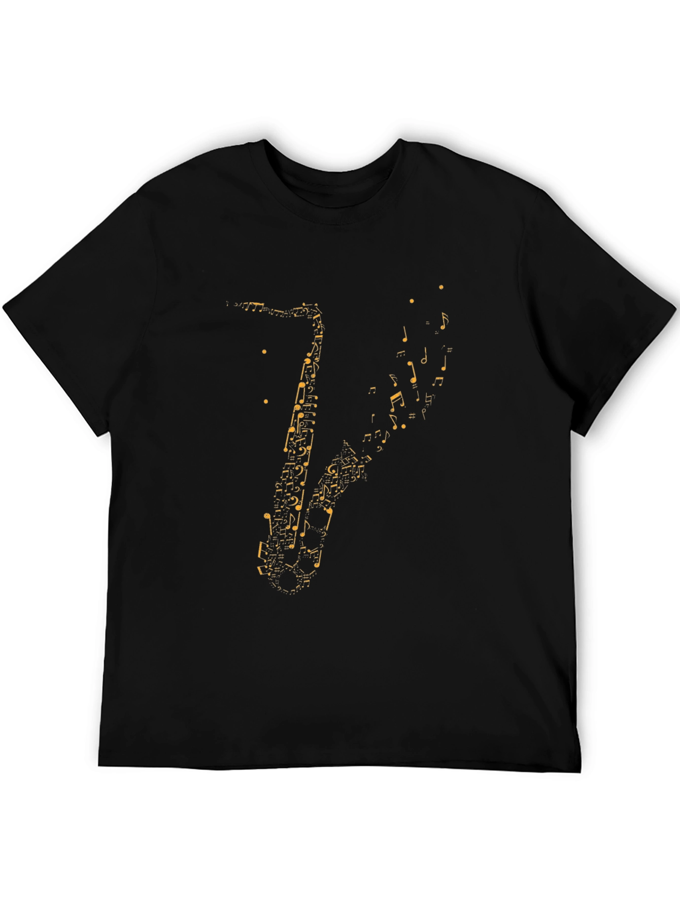 Saxophone Music Notes T-Shirt - Black