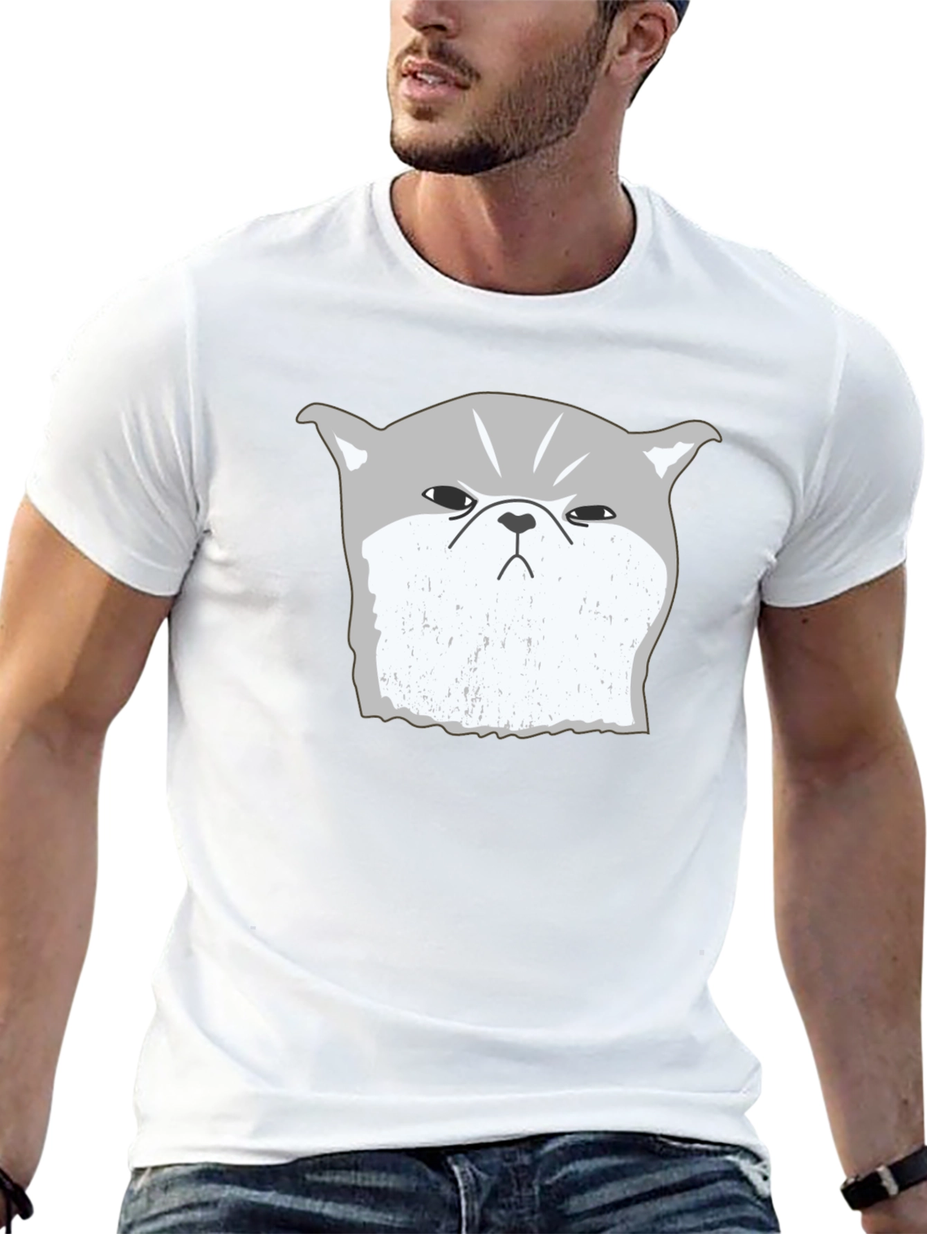 Grumpy Cat Graphic Tee - Black Cotton Blend T-Shirt