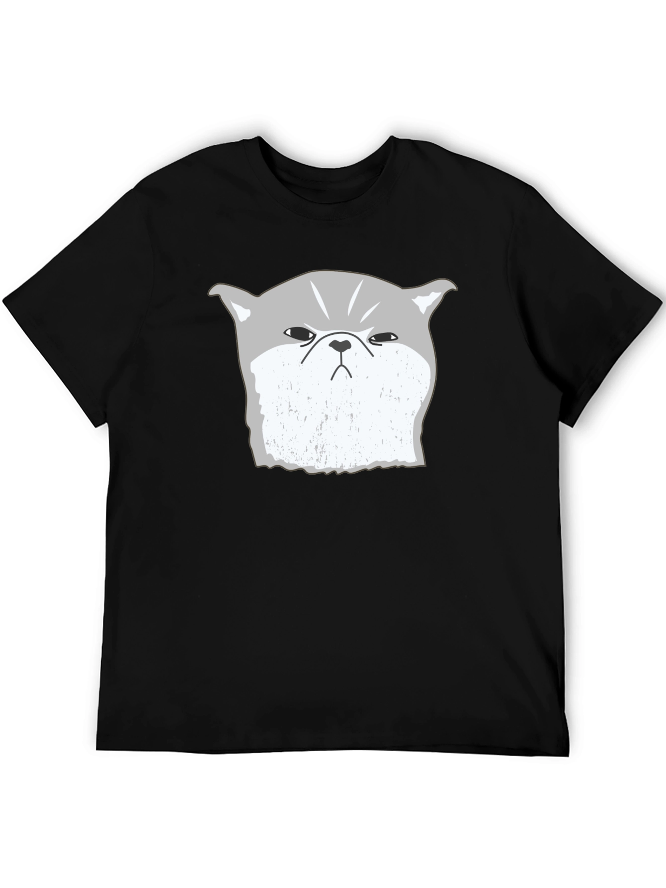Grumpy Cat Graphic Tee - Black Cotton Blend T-Shirt