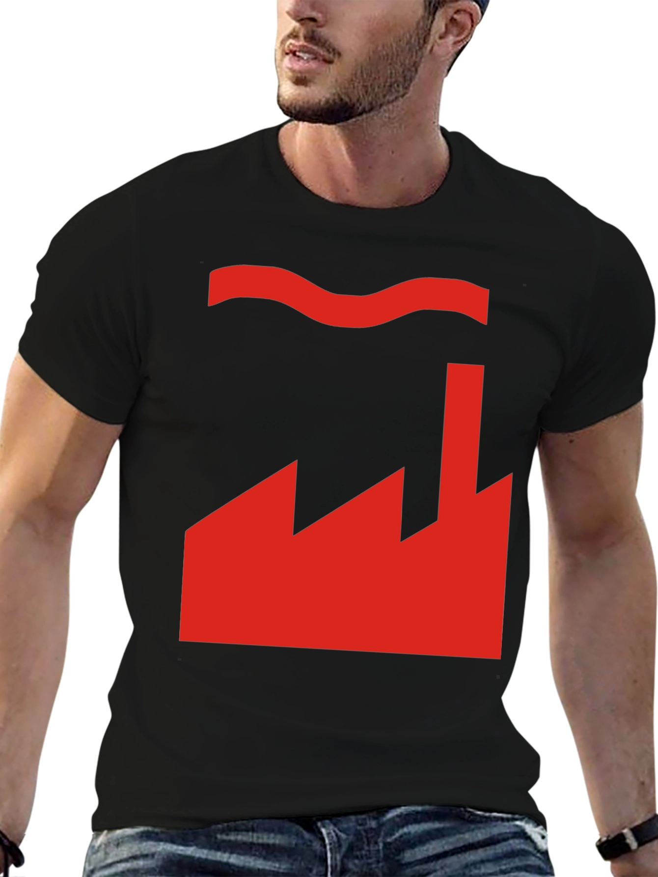 Factory Design Graphic T-Shirt - Black