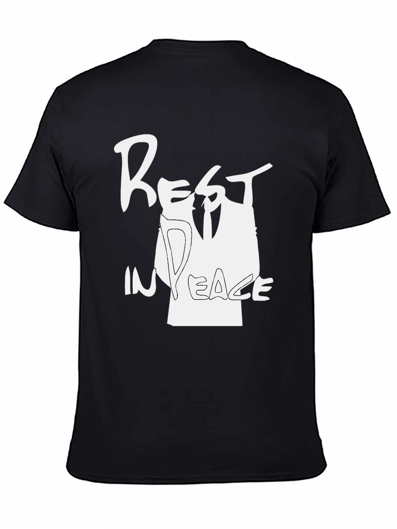Rest In Peace Graphic Print Black T-Shirt