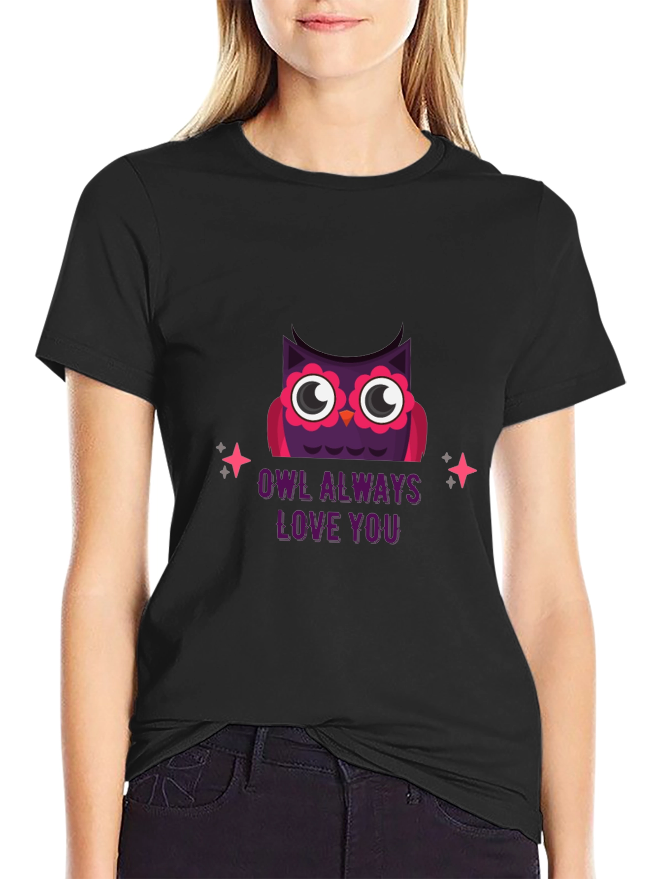 Owl Always Love You Graphic T-Shirt - Black
