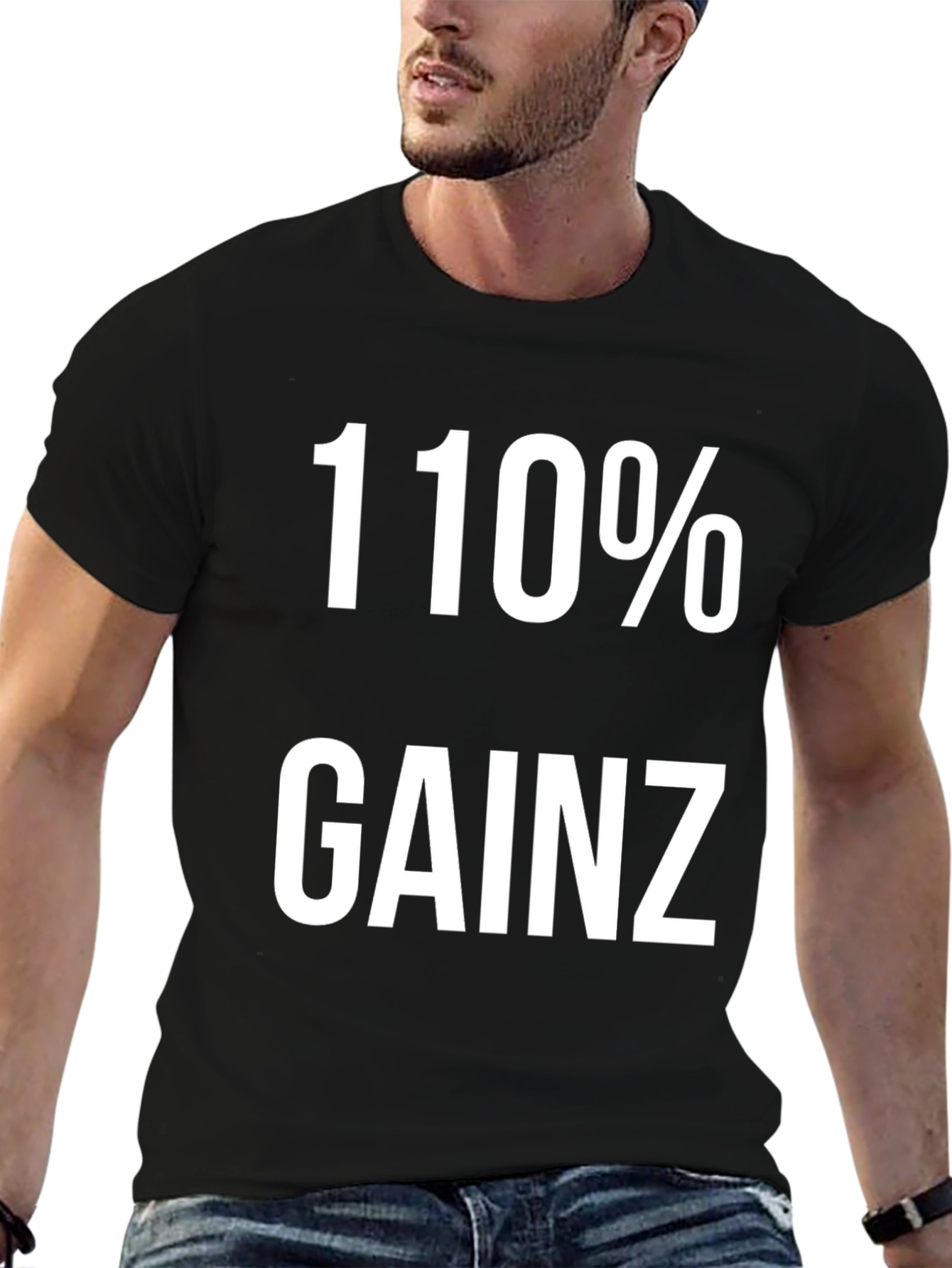 110% Gainz Black Graphic T-Shirt