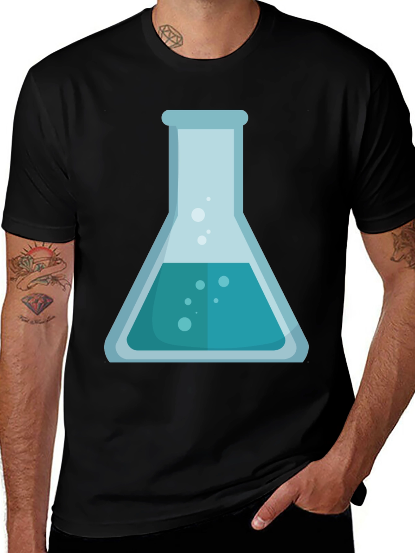 Science Beaker Graphic T-Shirt - Chemistry Lab Style Tee