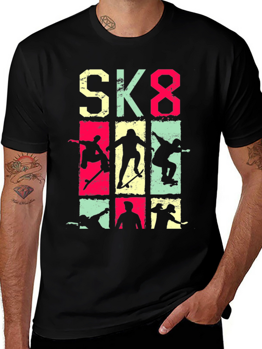 Skateboarding Graphic Tee - SK8 Style