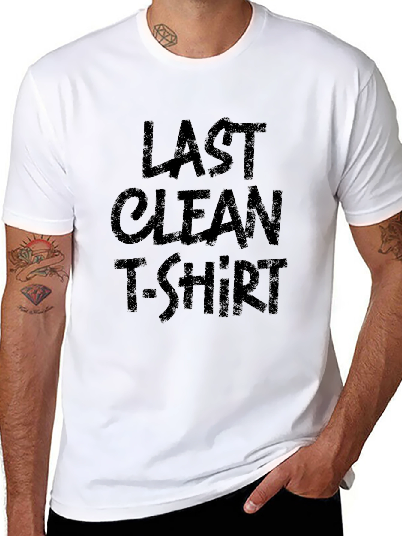 Last Clean T-Shirt Graphic Tee - Mens Black Cotton