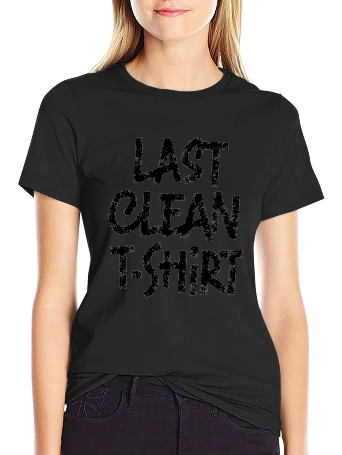 Last Clean T-Shirt Graphic Tee - Mens Black Cotton
