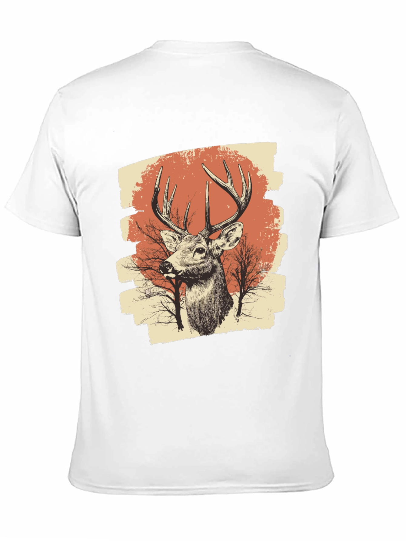 Deer Graphic Print Black T-Shirt