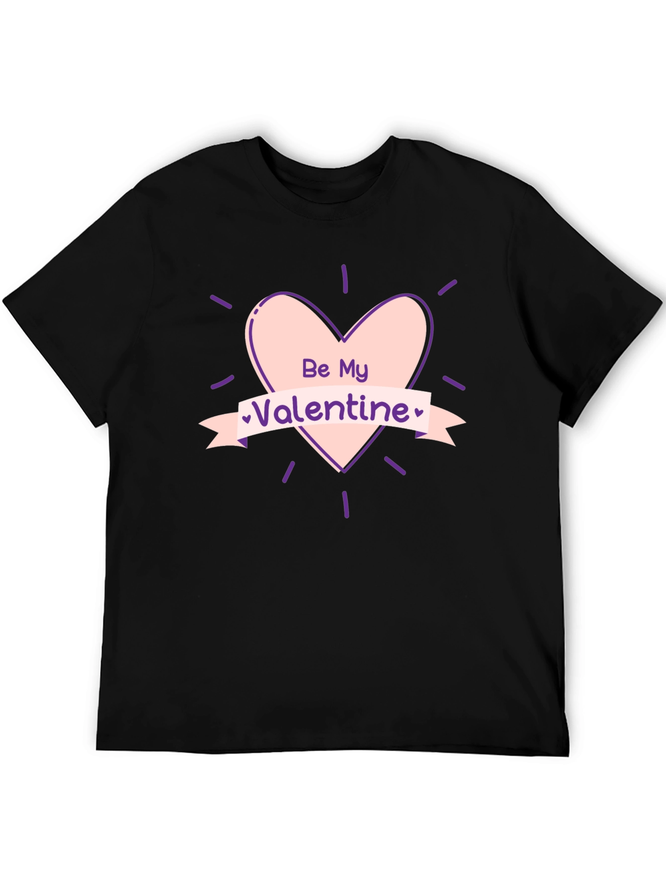 Be My Valentine Graphic Tee - Black Cotton T-Shirt