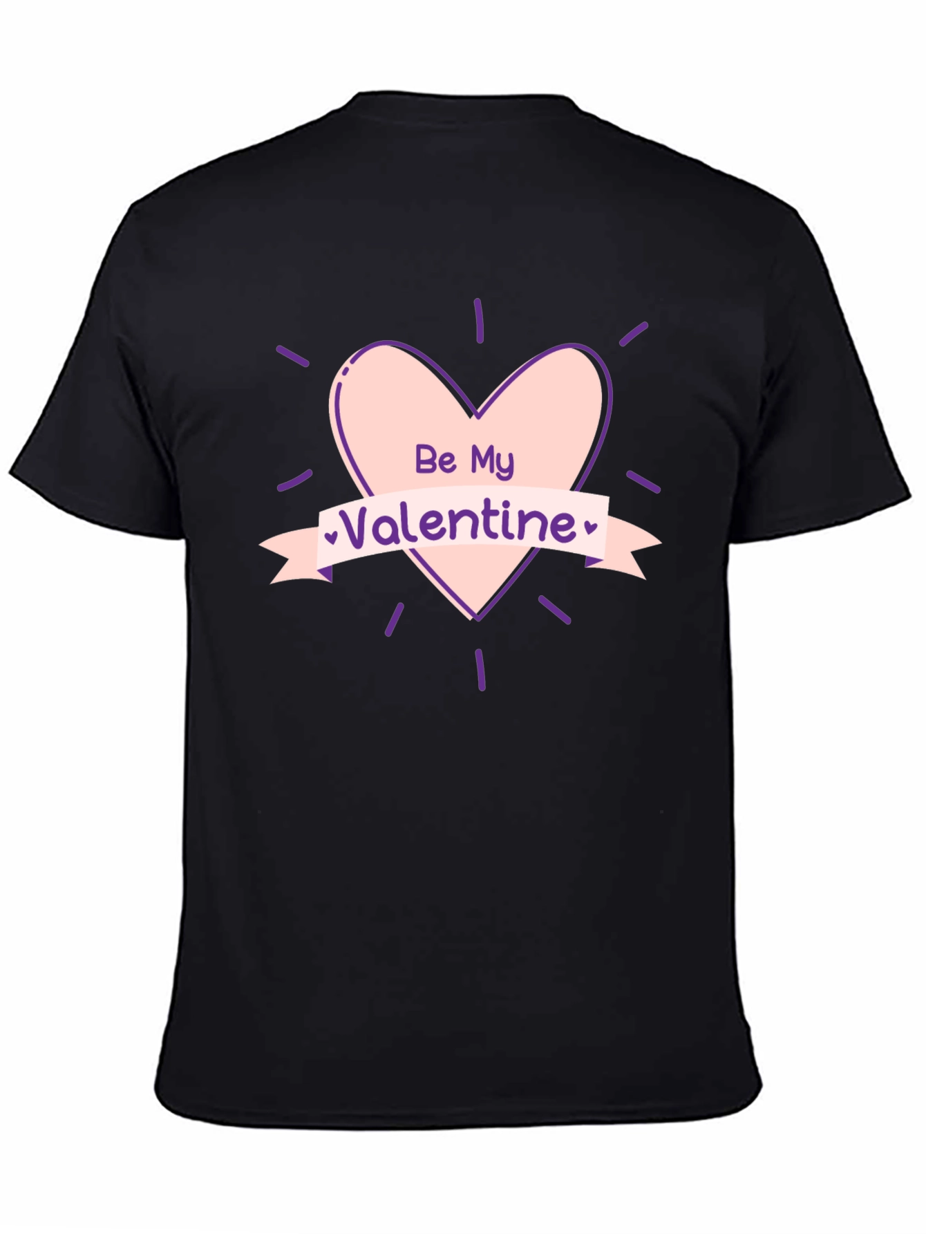 Be My Valentine Graphic Tee - Black Cotton T-Shirt