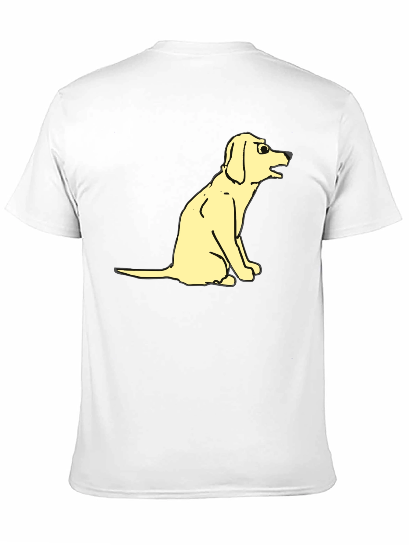 Funny Cartoon Dog Graphic Tee - Black