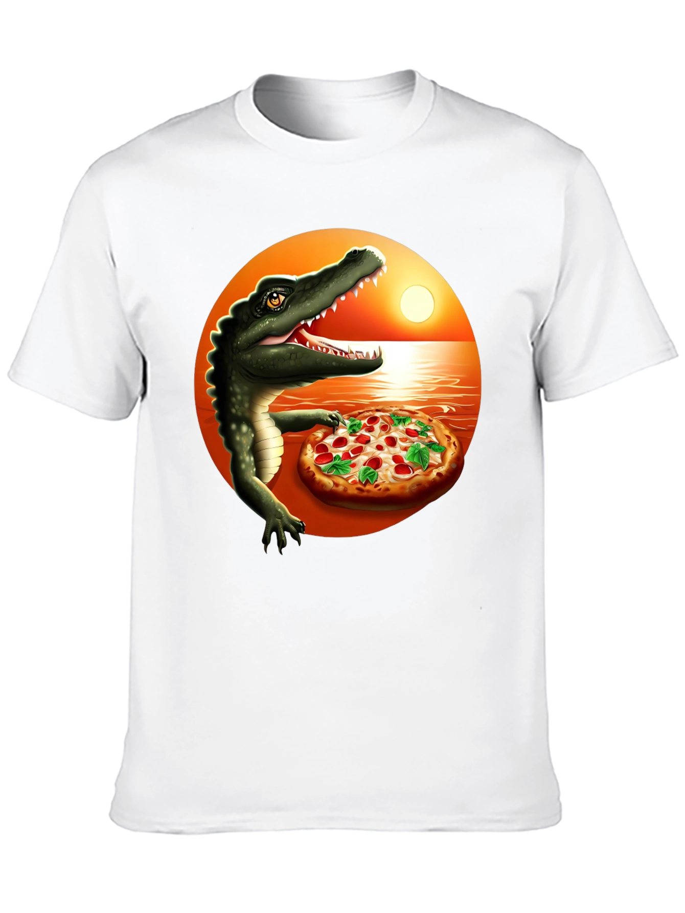 Crocodile Pizza Lover T-Shirt - Funny Graphic Tee