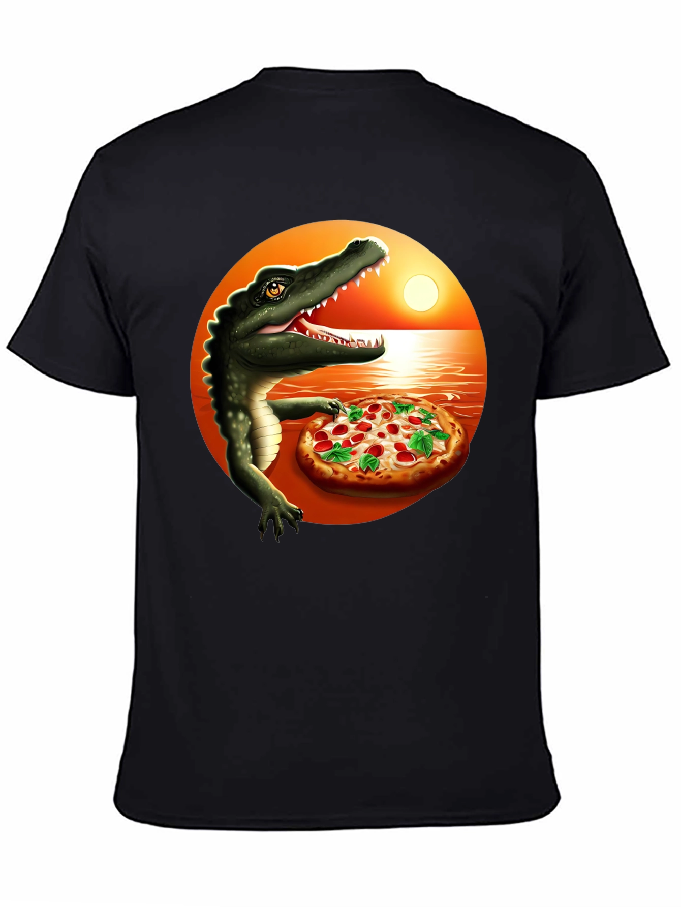 Crocodile Pizza Lover T-Shirt - Funny Graphic Tee
