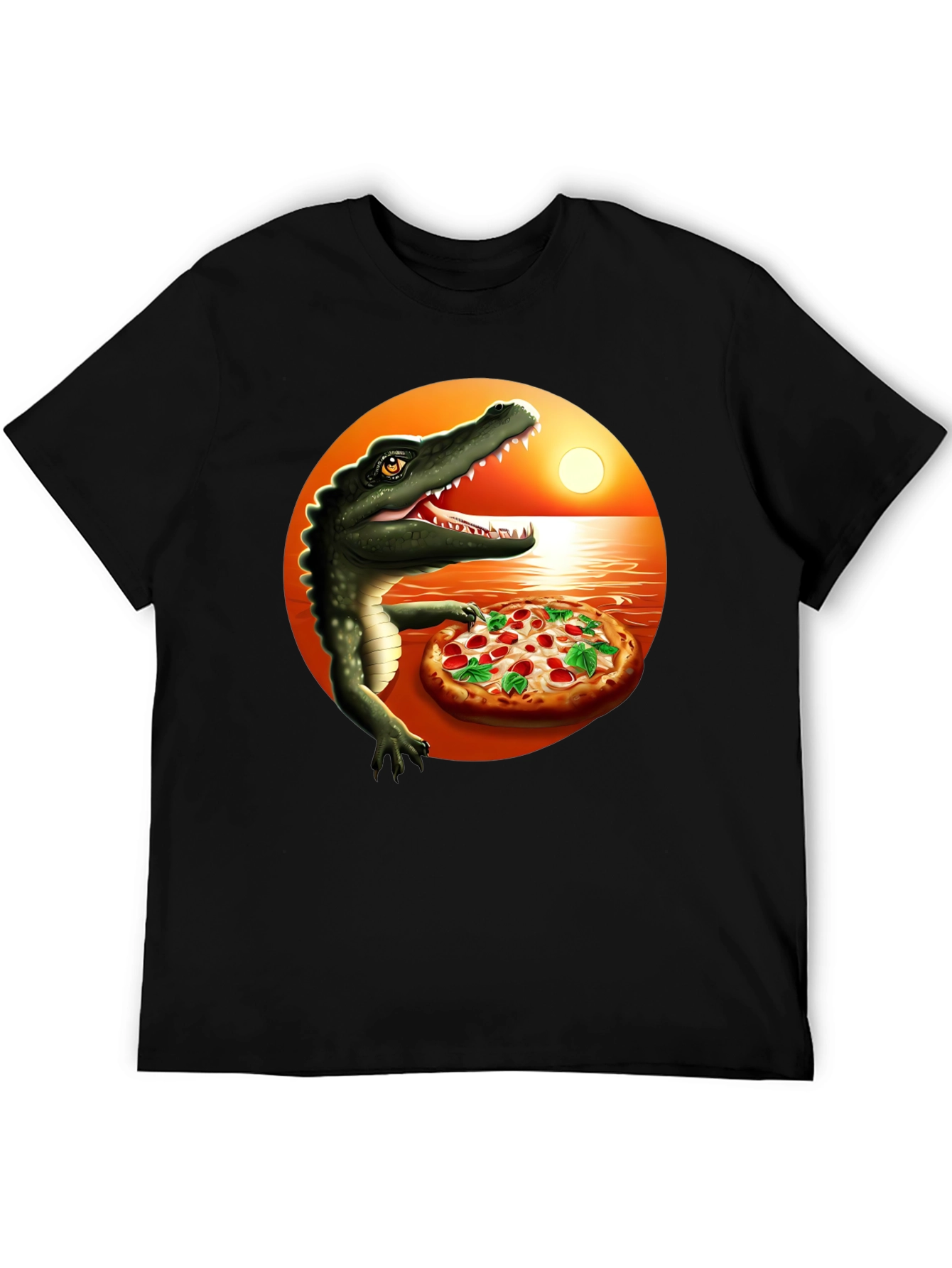 Crocodile Pizza Lover T-Shirt - Funny Graphic Tee