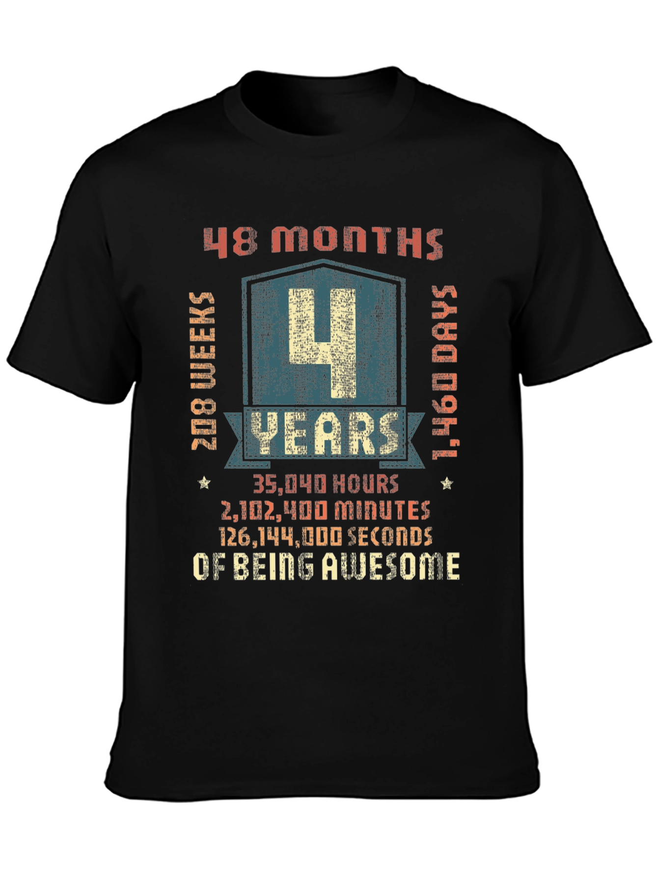 4 Year Anniversary Awesome Graphic T-Shirt