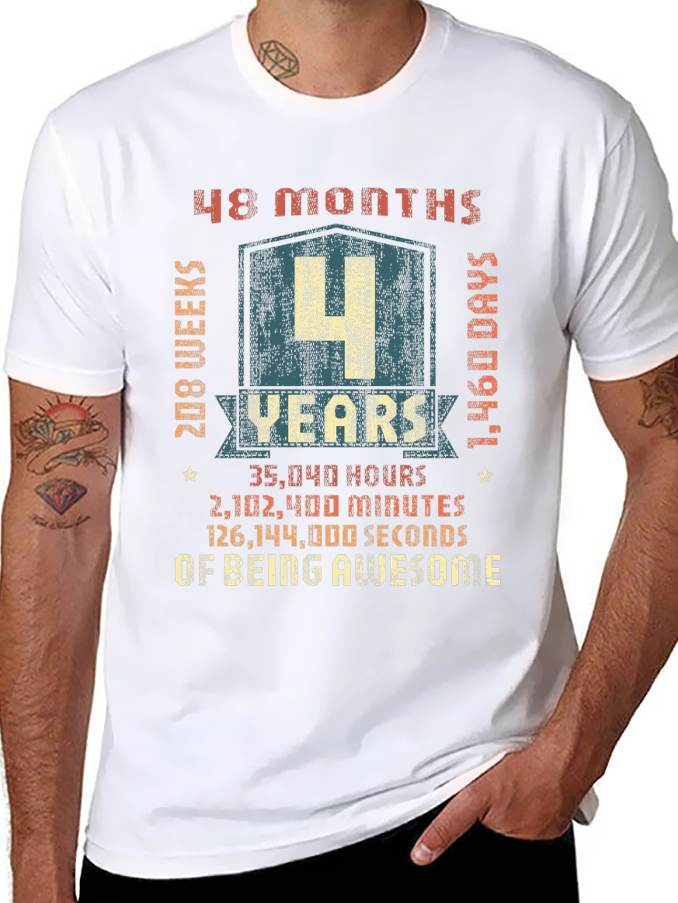 4 Year Anniversary Awesome Graphic T-Shirt