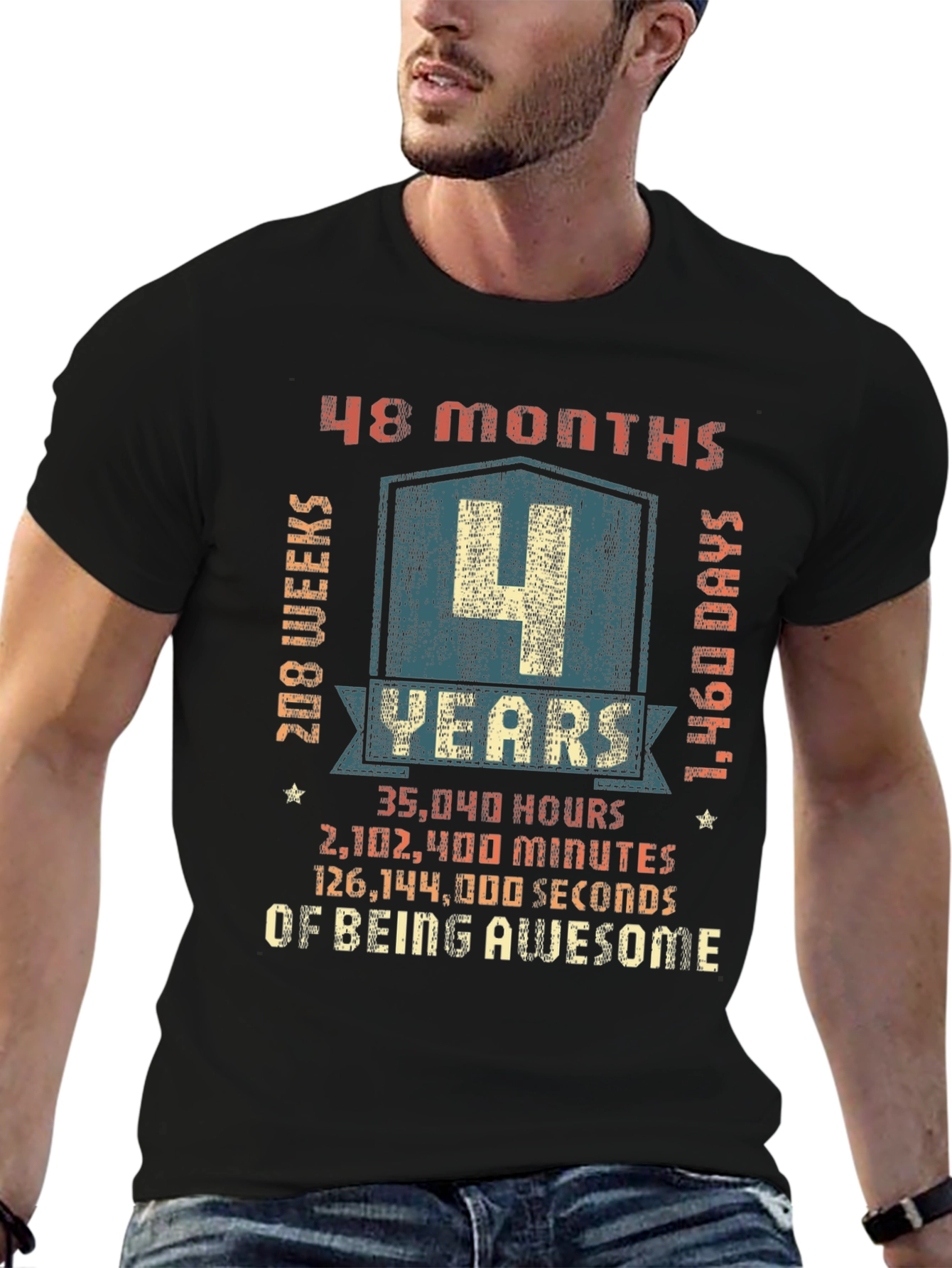 4 Year Anniversary Awesome Graphic T-Shirt
