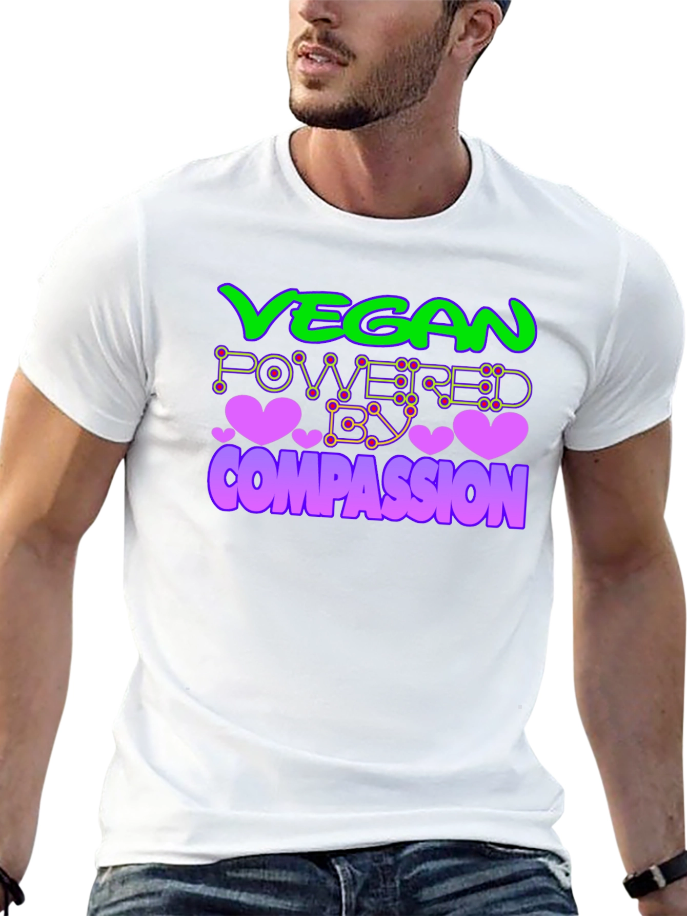 Vegan Powered By Compassion Graphic T-Shirt