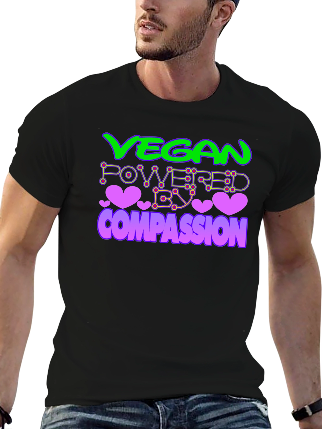 Vegan Powered By Compassion Graphic T-Shirt