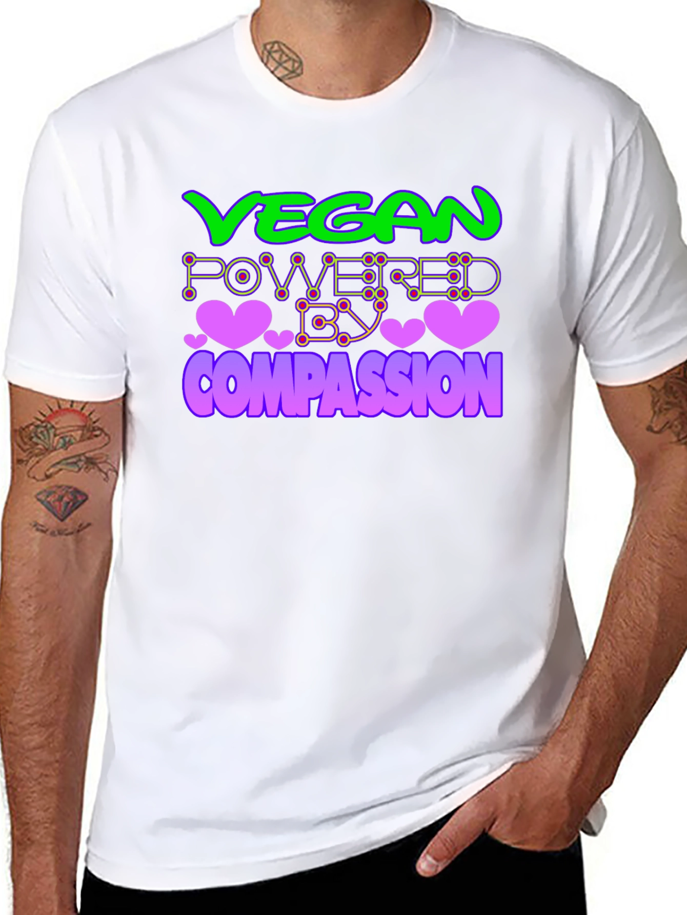 Vegan Powered By Compassion Graphic T-Shirt
