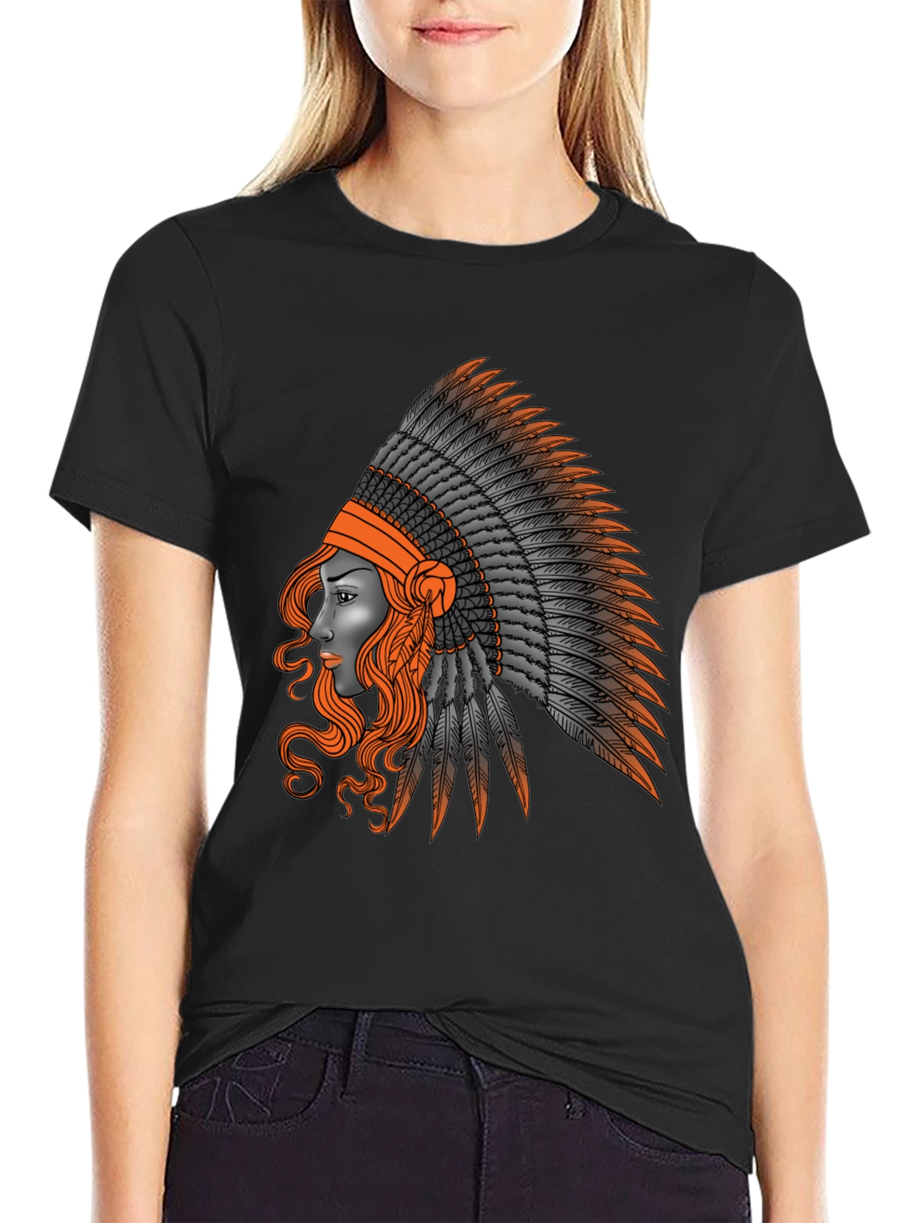 Native American Headdress Graphic T-Shirt