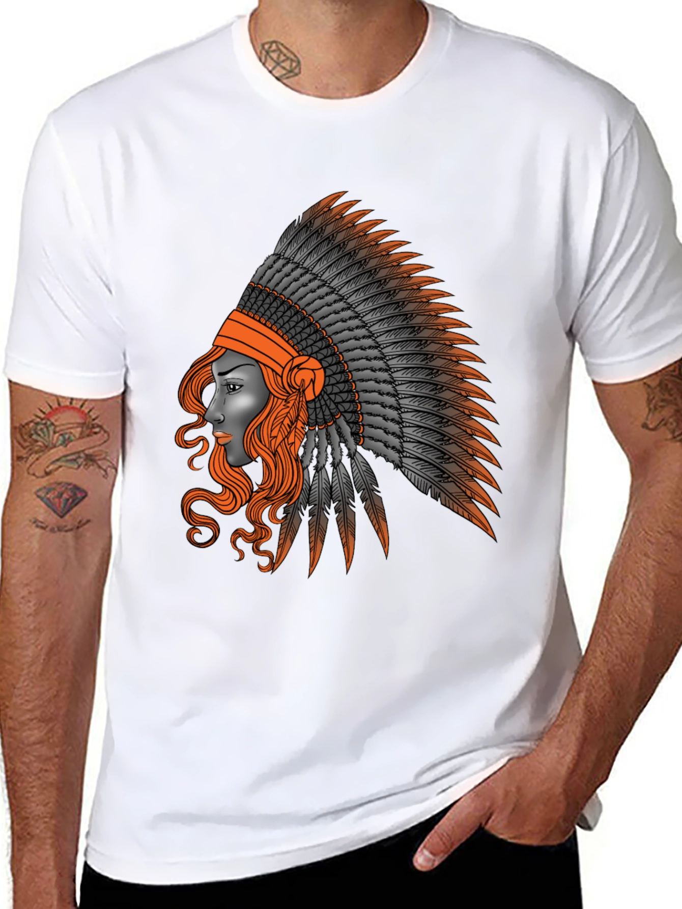 Native American Headdress Graphic T-Shirt