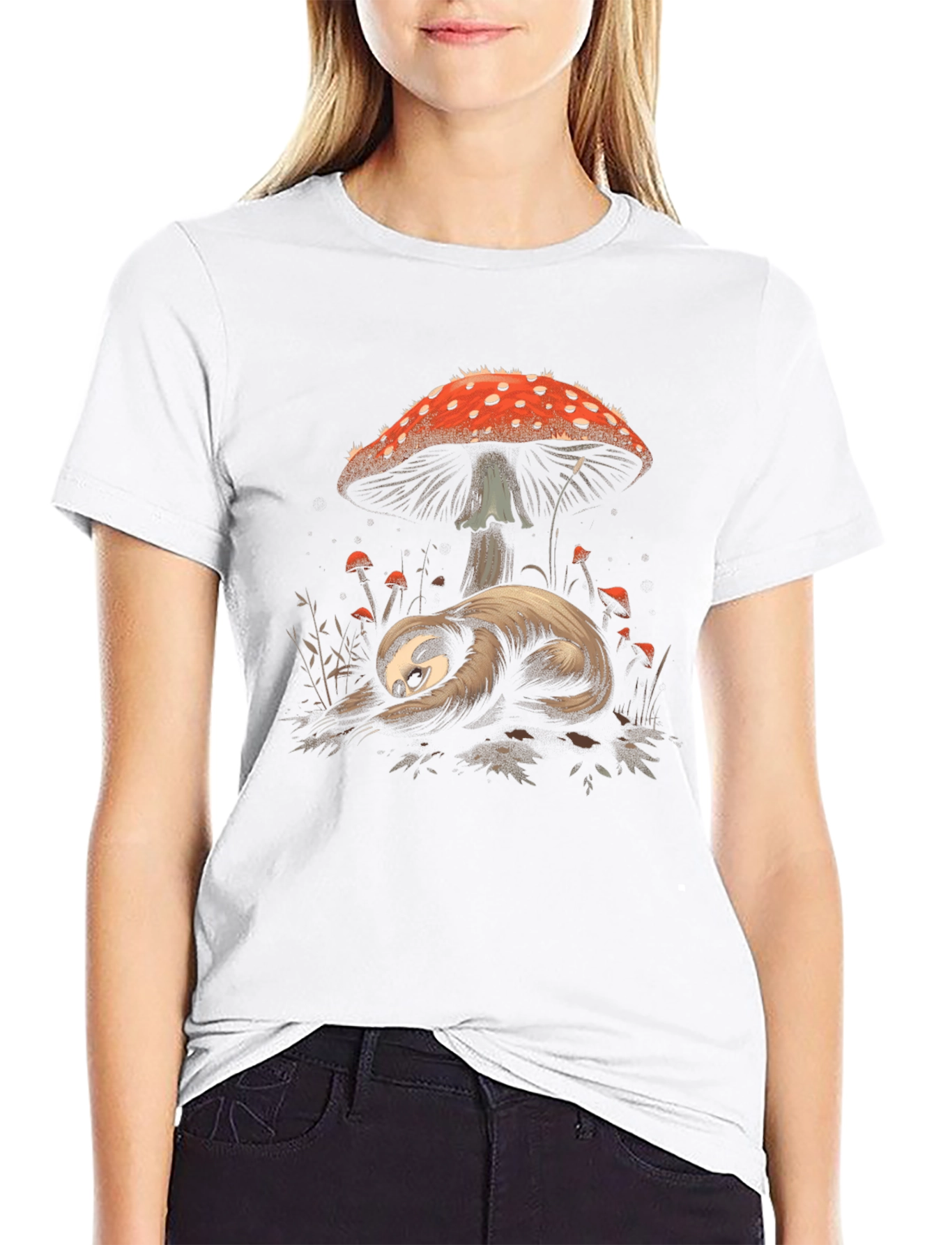 Sloth & Mushroom Graphic Tee