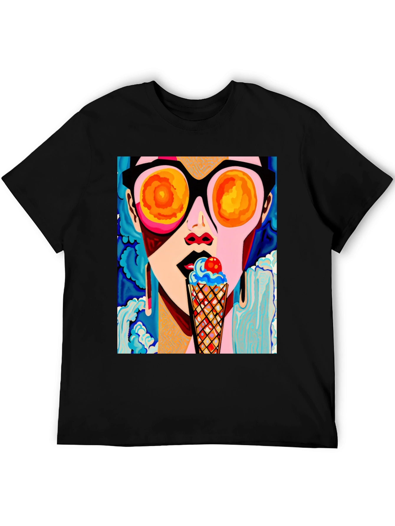 Pop Art Woman Ice Cream Graphic Tee
