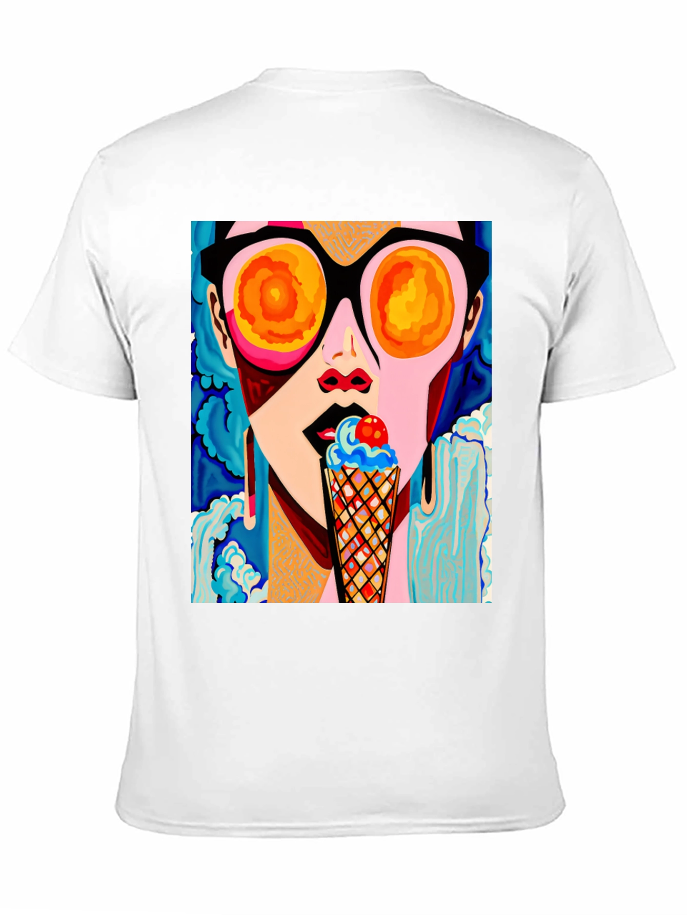 Pop Art Woman Ice Cream Graphic Tee