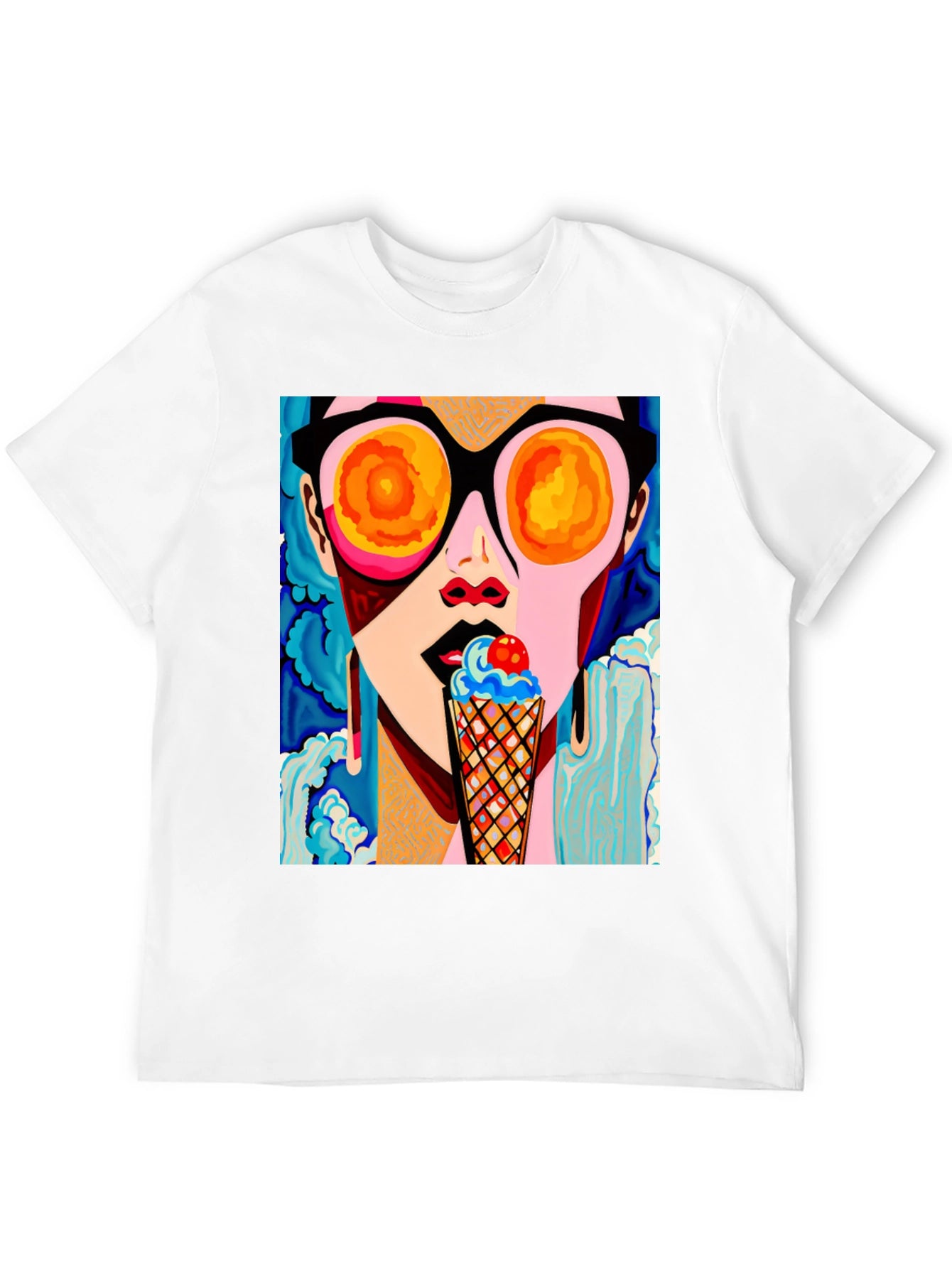 Pop Art Woman Ice Cream Graphic Tee
