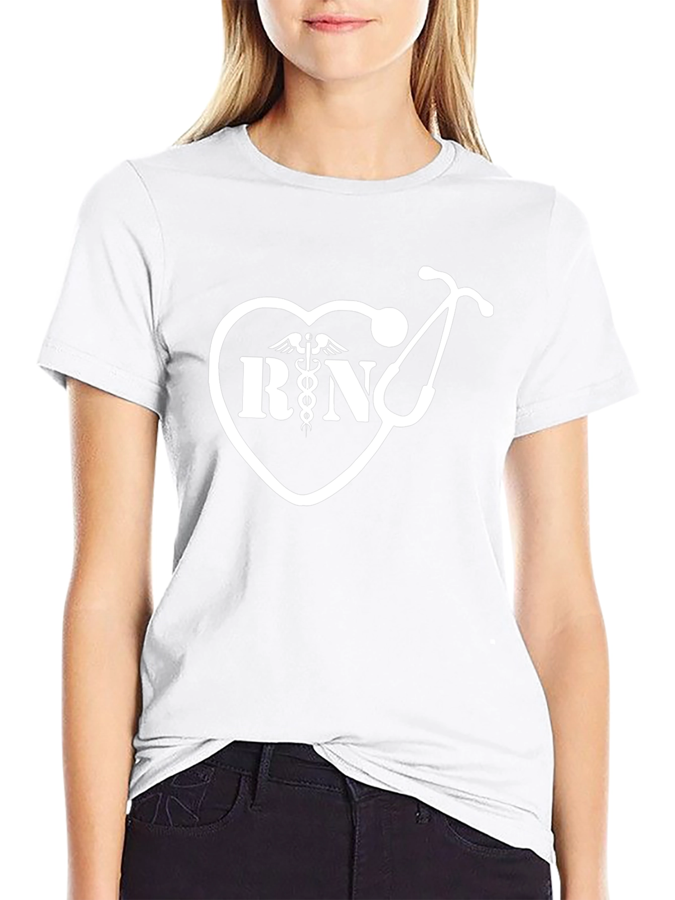 RN Heart Stethoscope Graphic T-Shirt