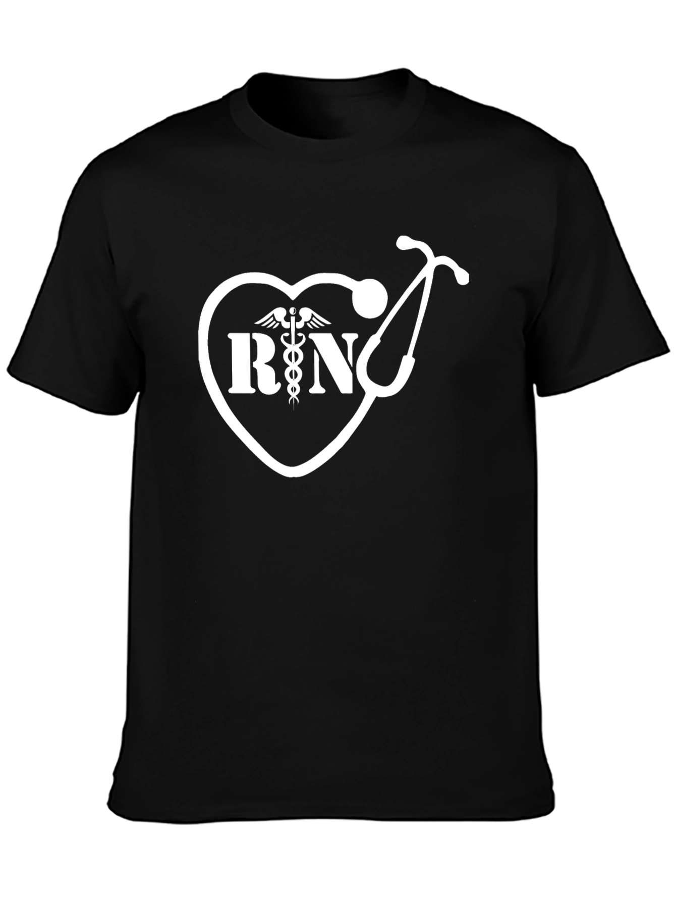 RN Heart Stethoscope Graphic T-Shirt