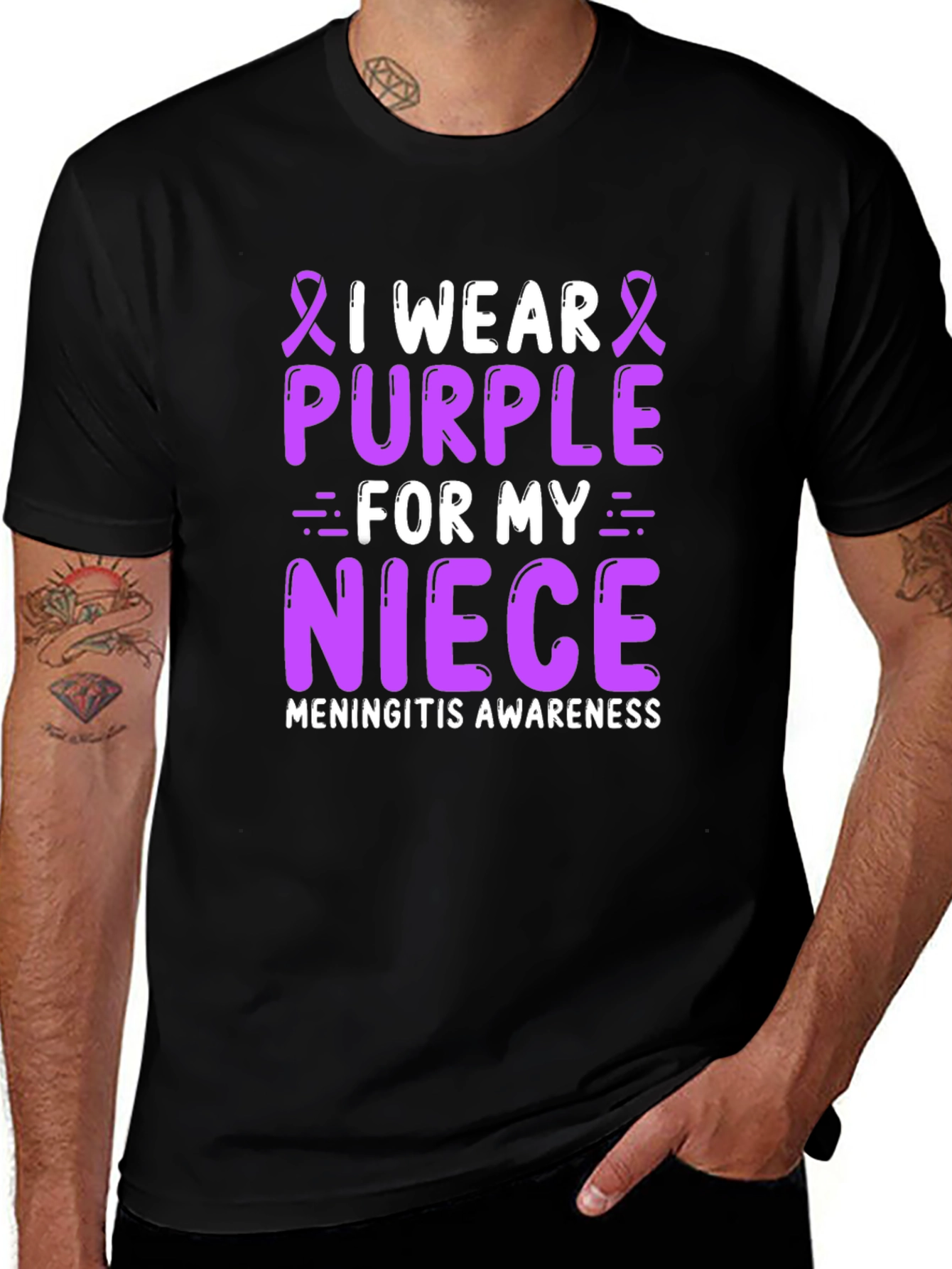 Purple Meningitis Awareness T-Shirt for Niece
