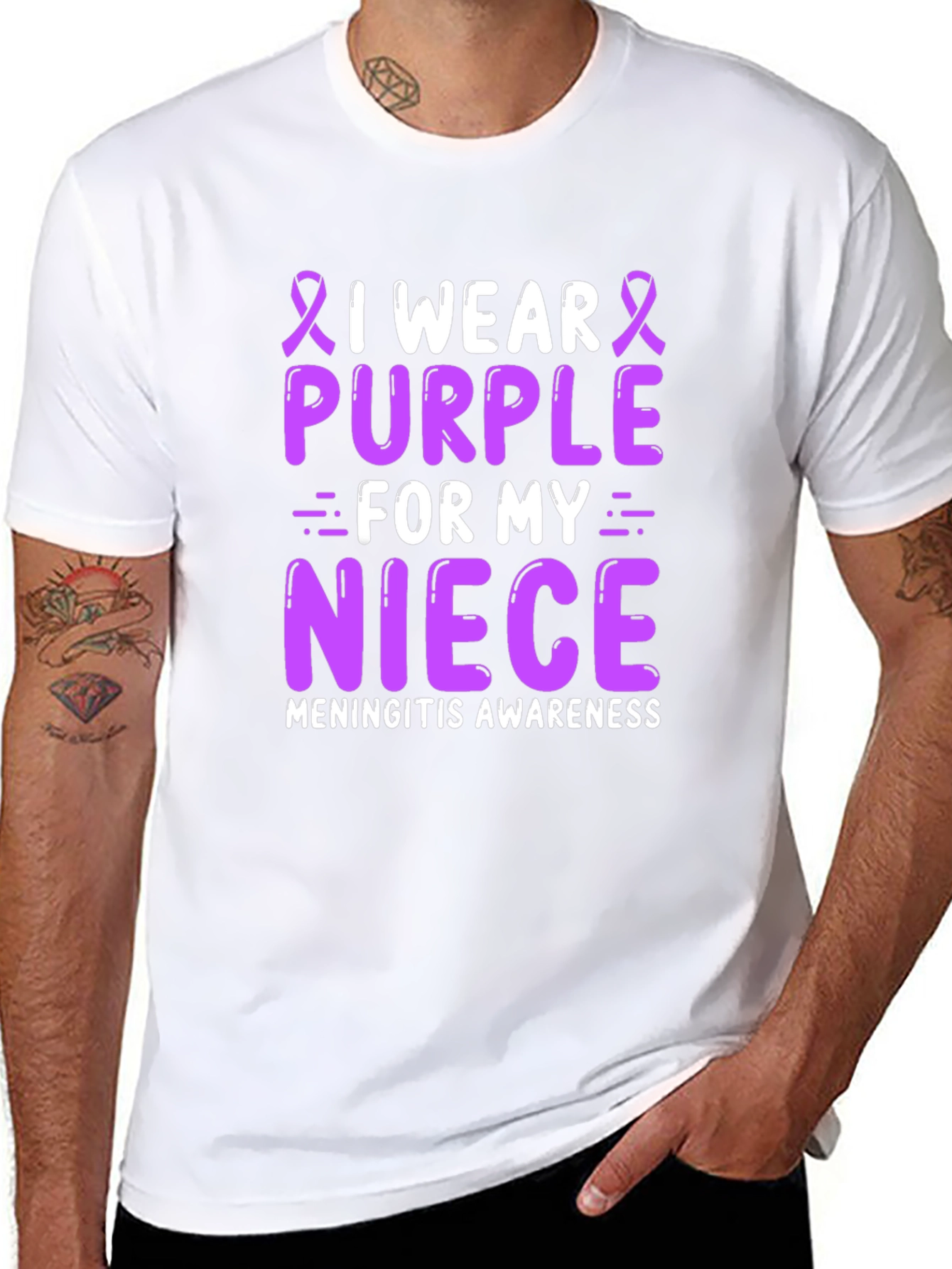 Purple Meningitis Awareness T-Shirt for Niece