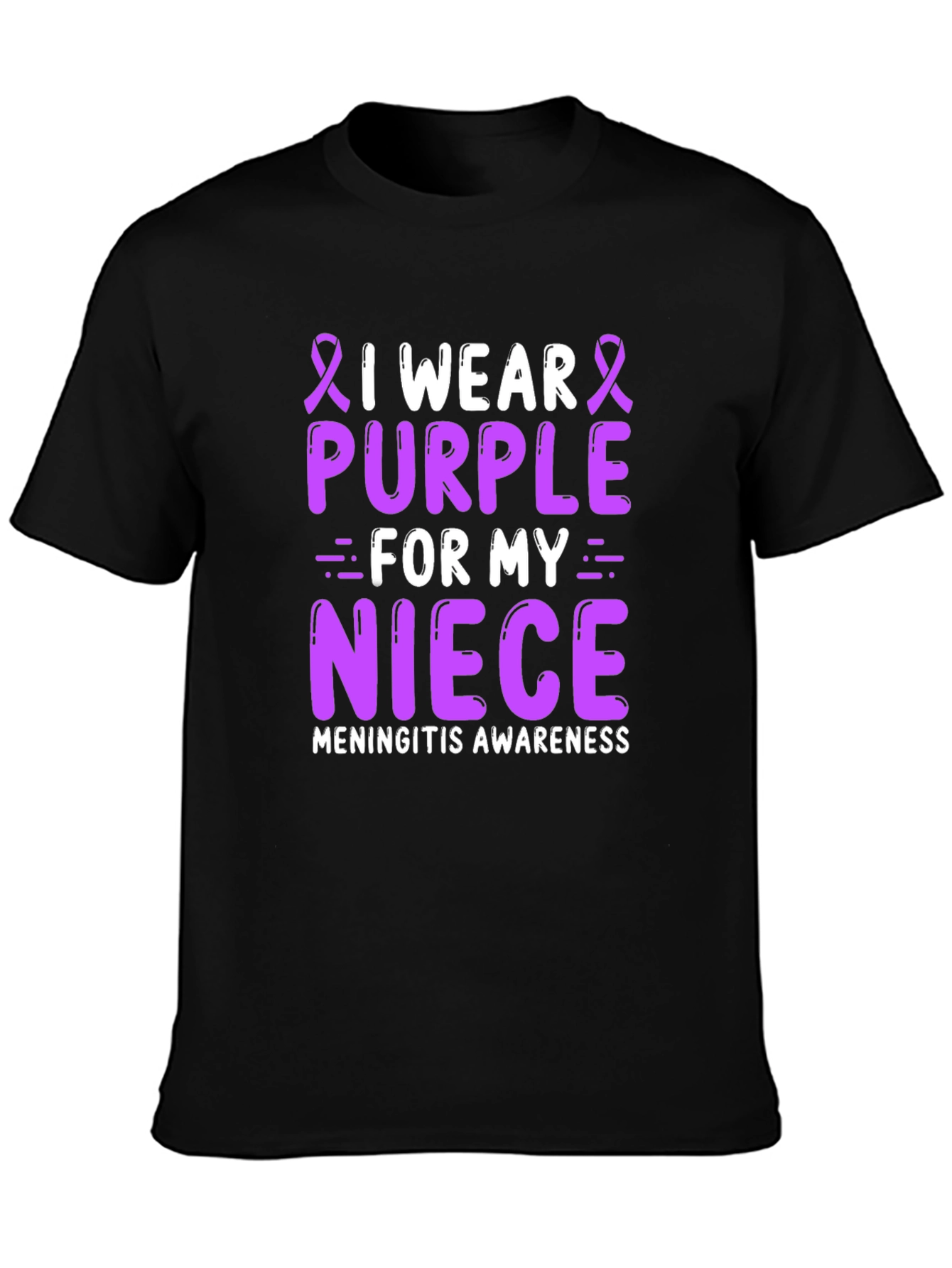 Purple Meningitis Awareness T-Shirt for Niece