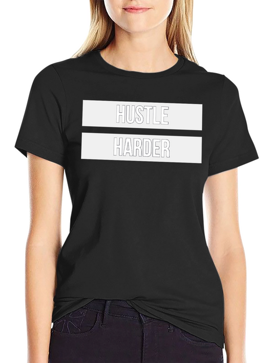 Hustle Harder Graphic T-Shirt - Black Casual Tee